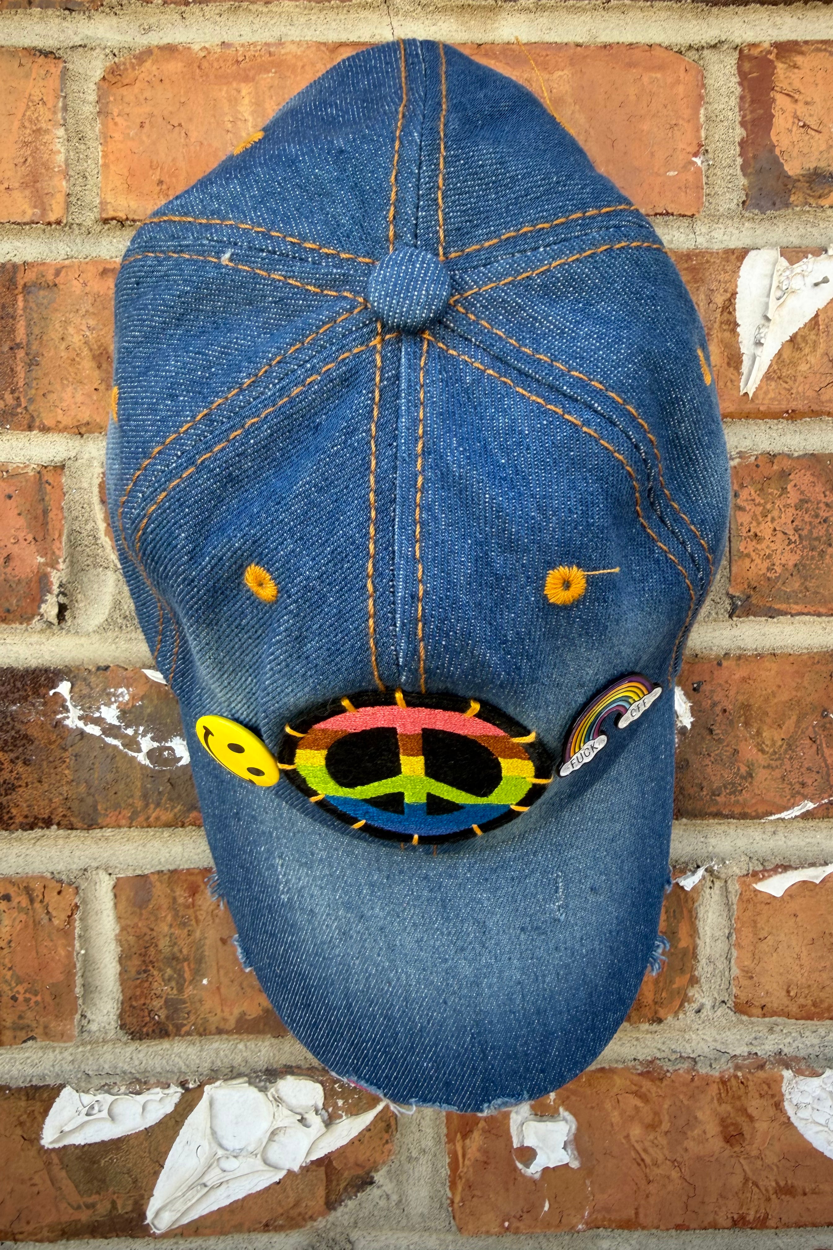 Peace Baseball Cap W/ Naughty Button
