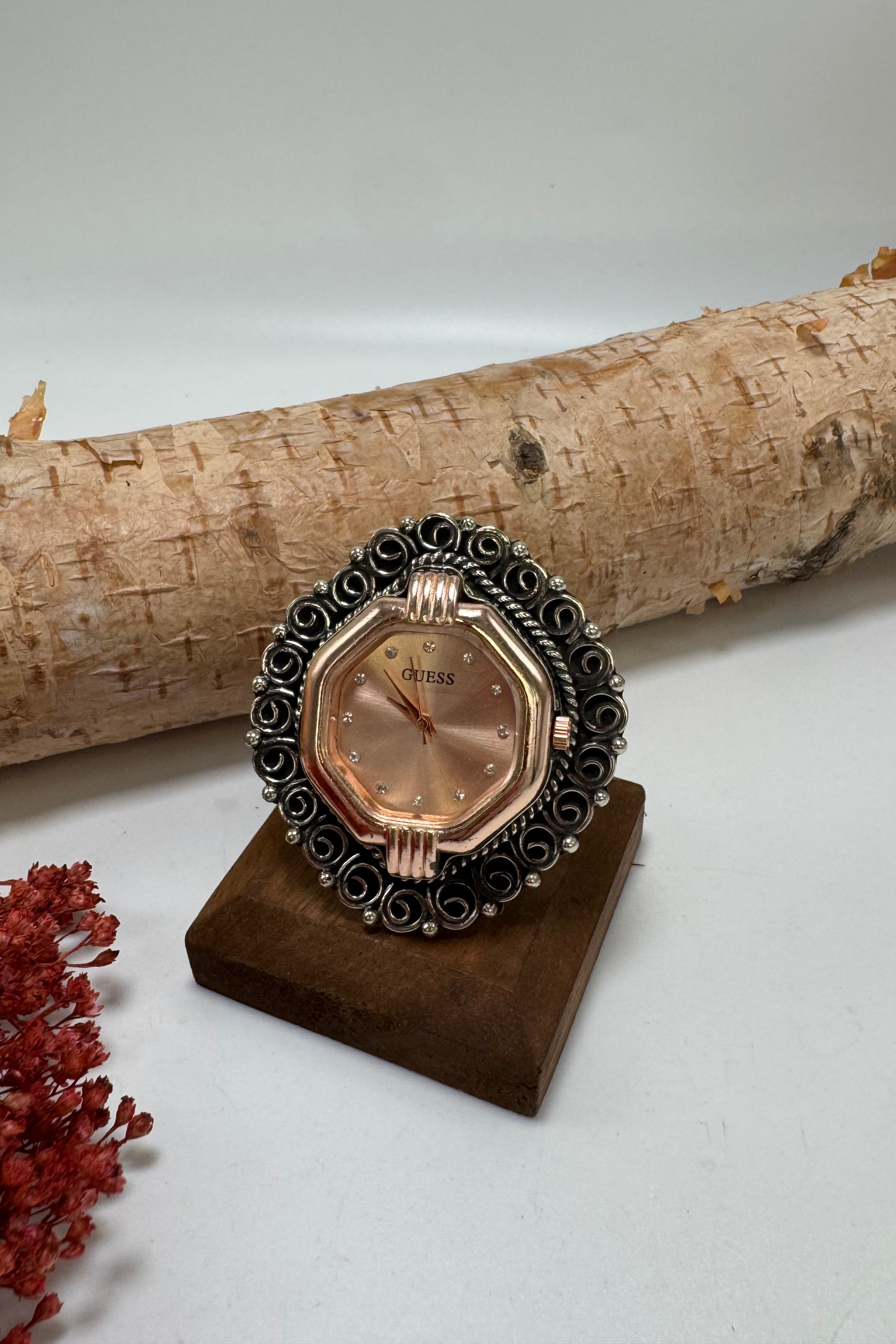 Swirling Guess Watch Ring