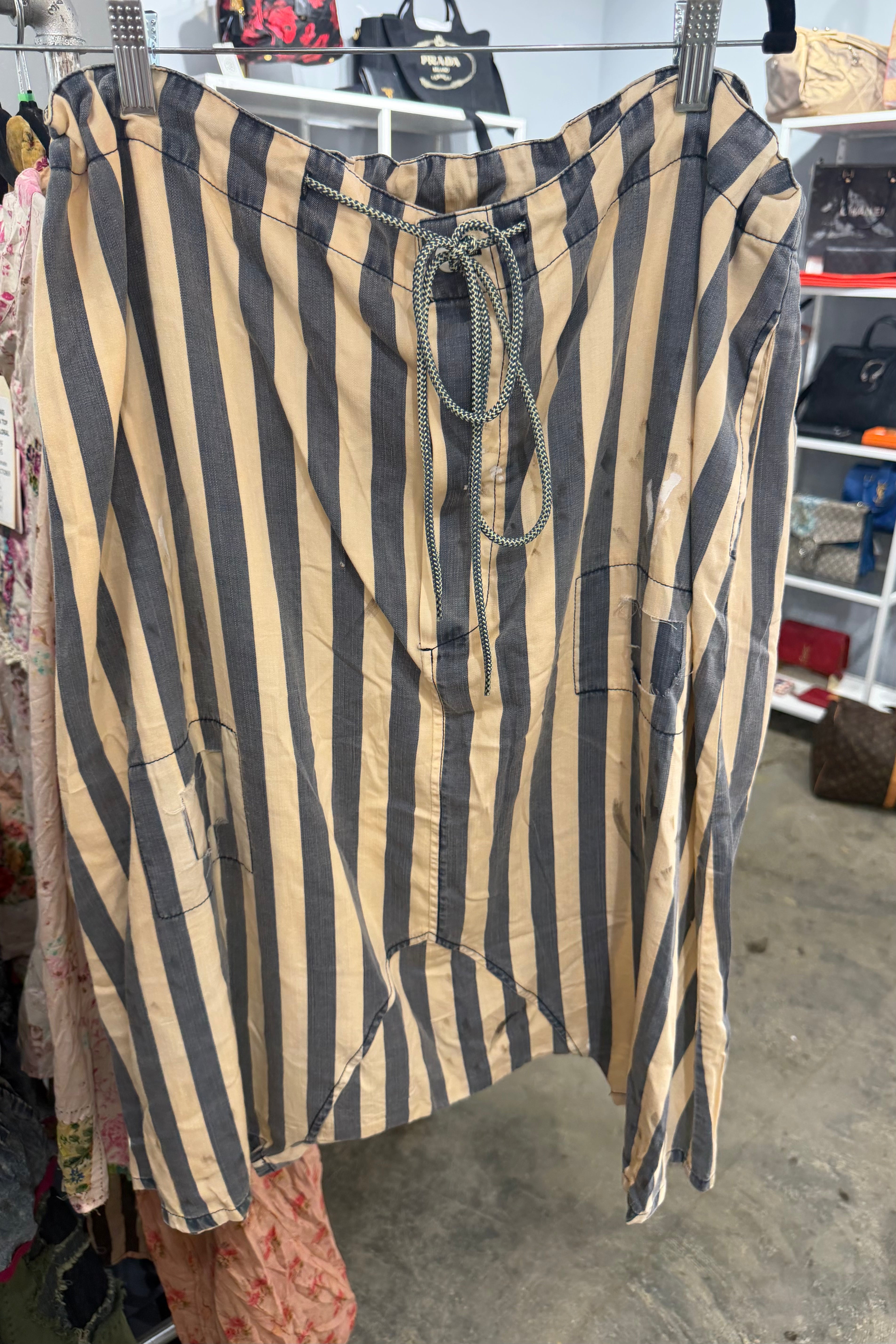 Preorder - Earthsong Harem Pants - Chambray Stripes
