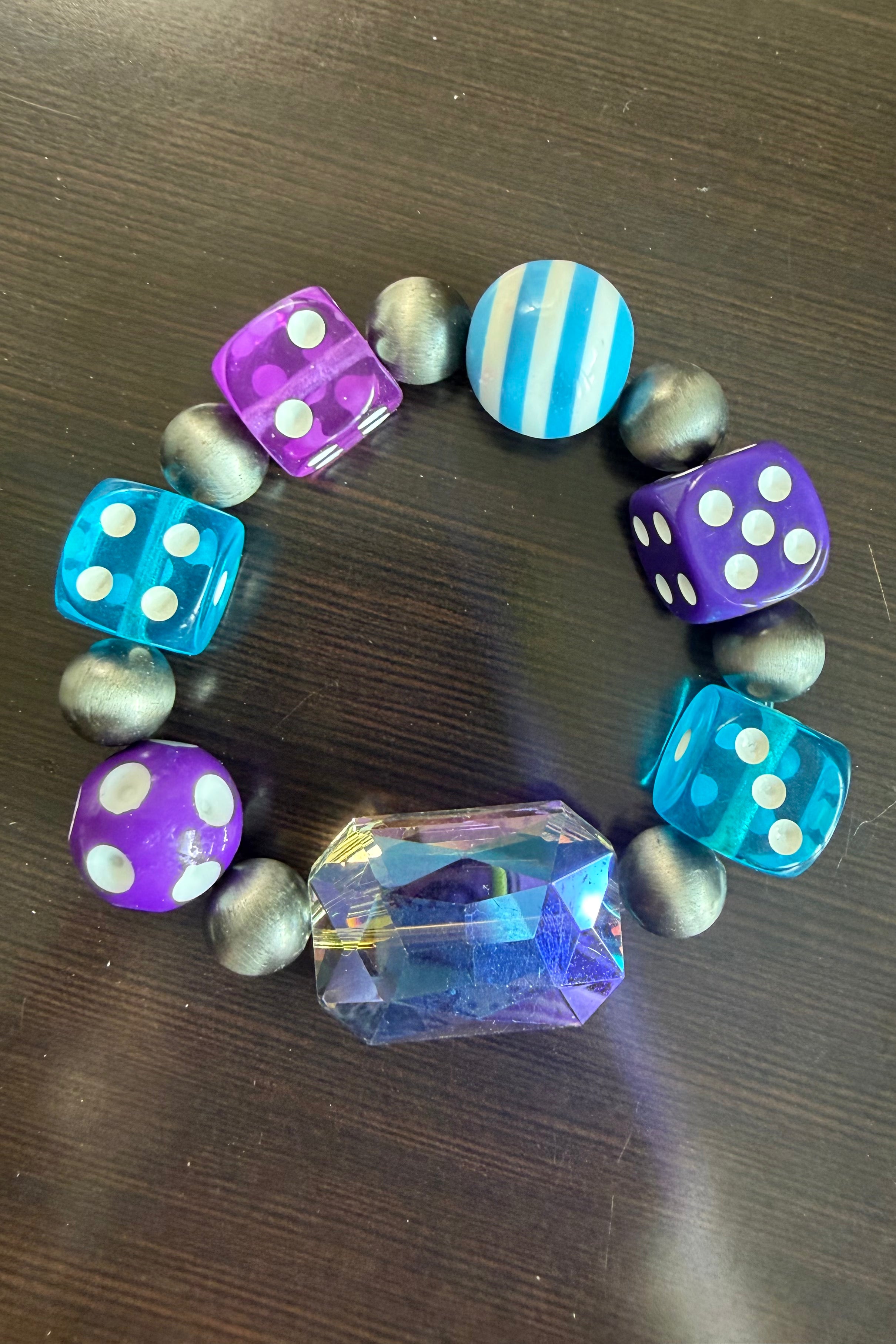 Purple Dice Bracelet