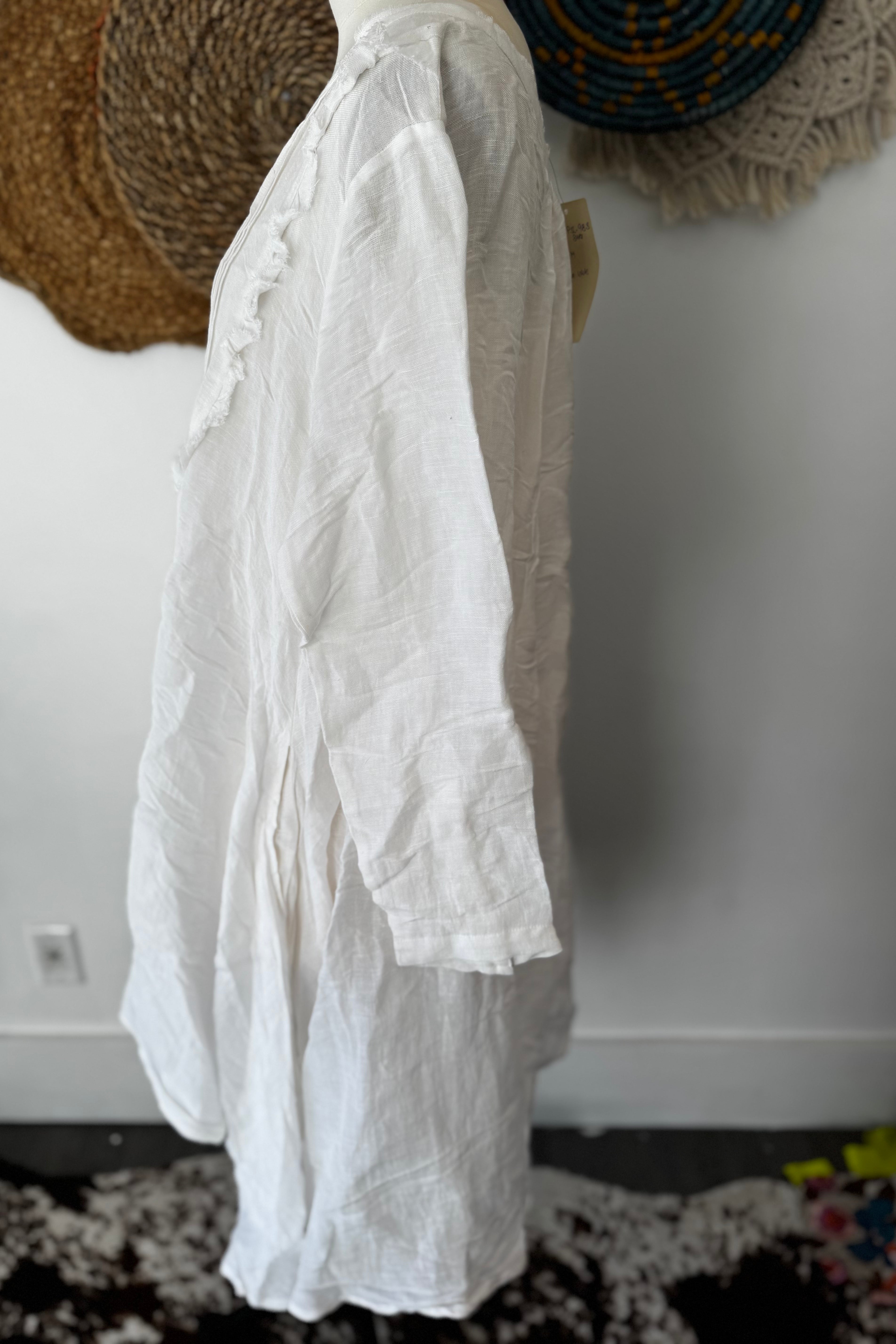 Paper Lace White Ruffle Button up