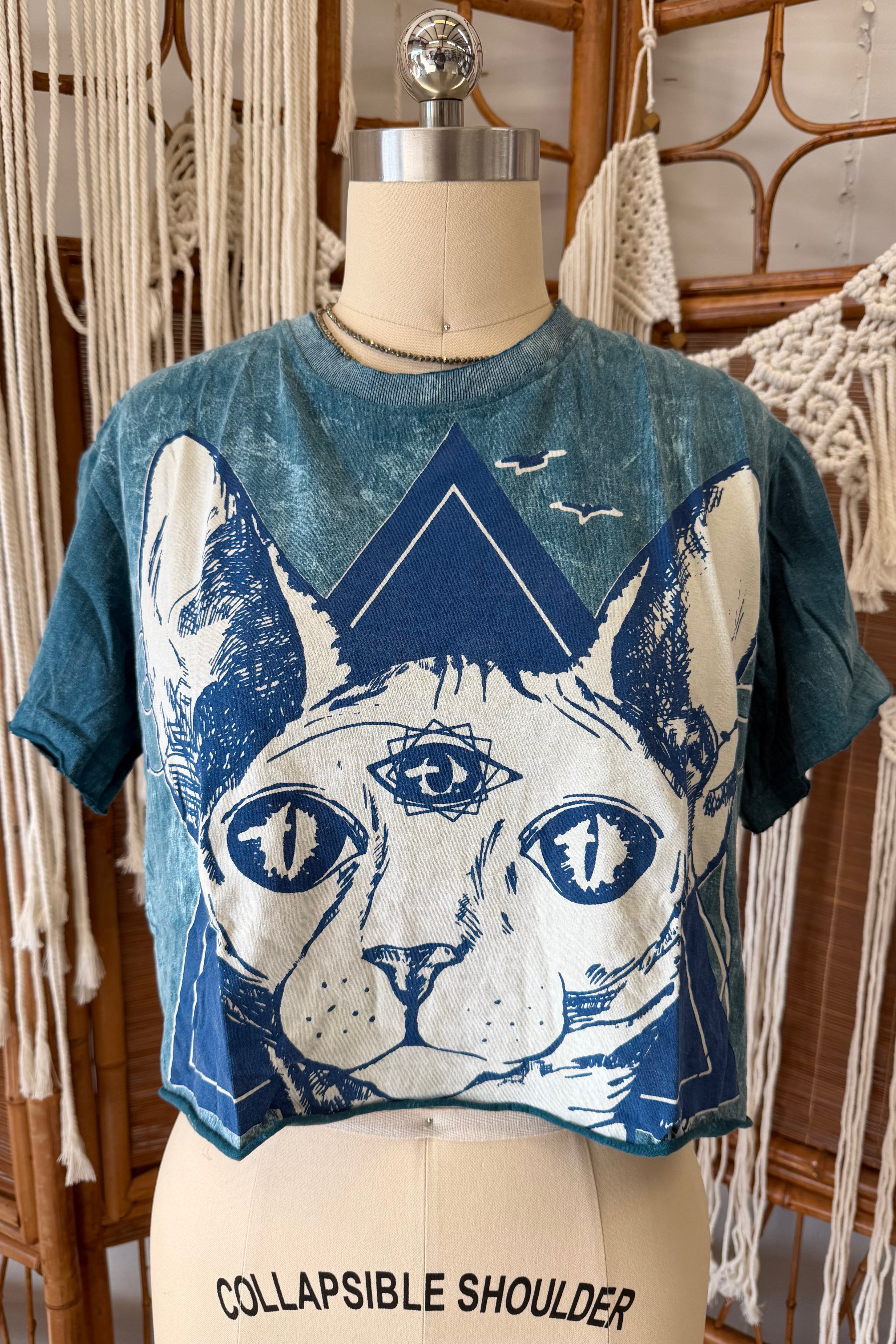All Seeing Kitty Crop Tee
