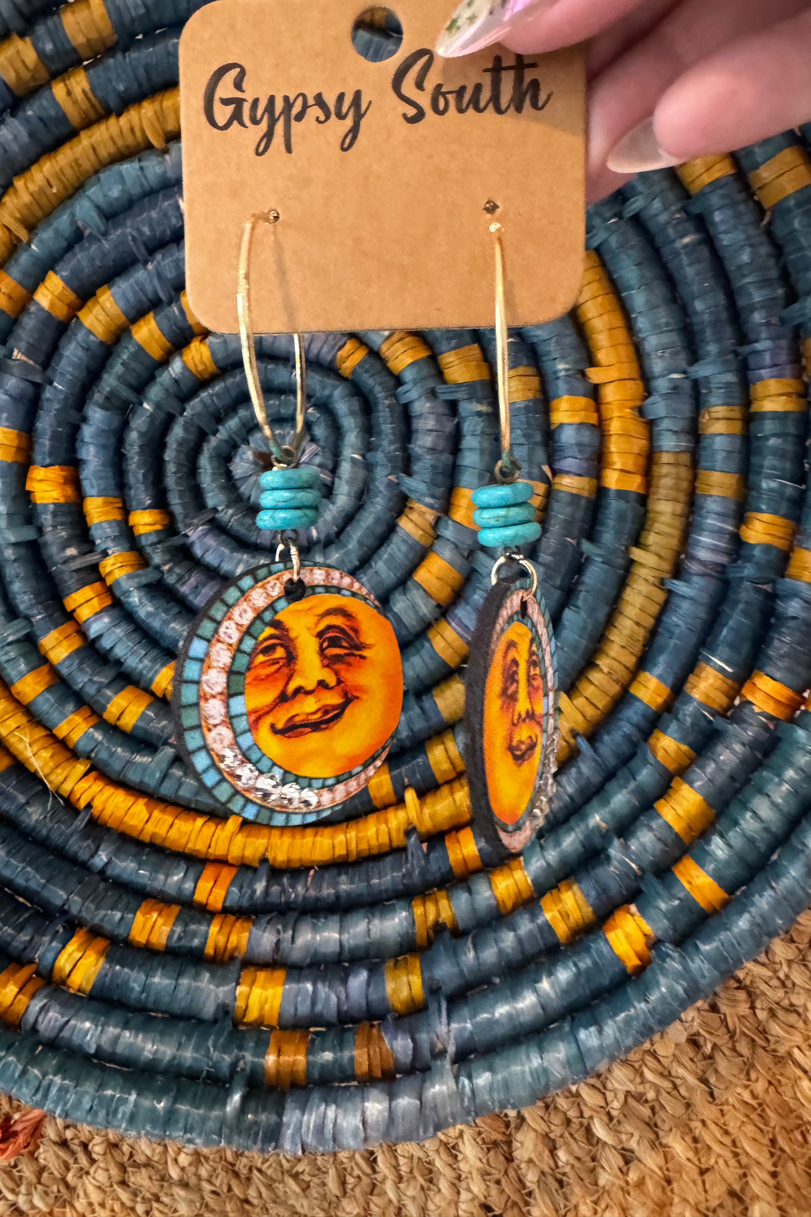 Goodnight Moon Wooden Statement Earring