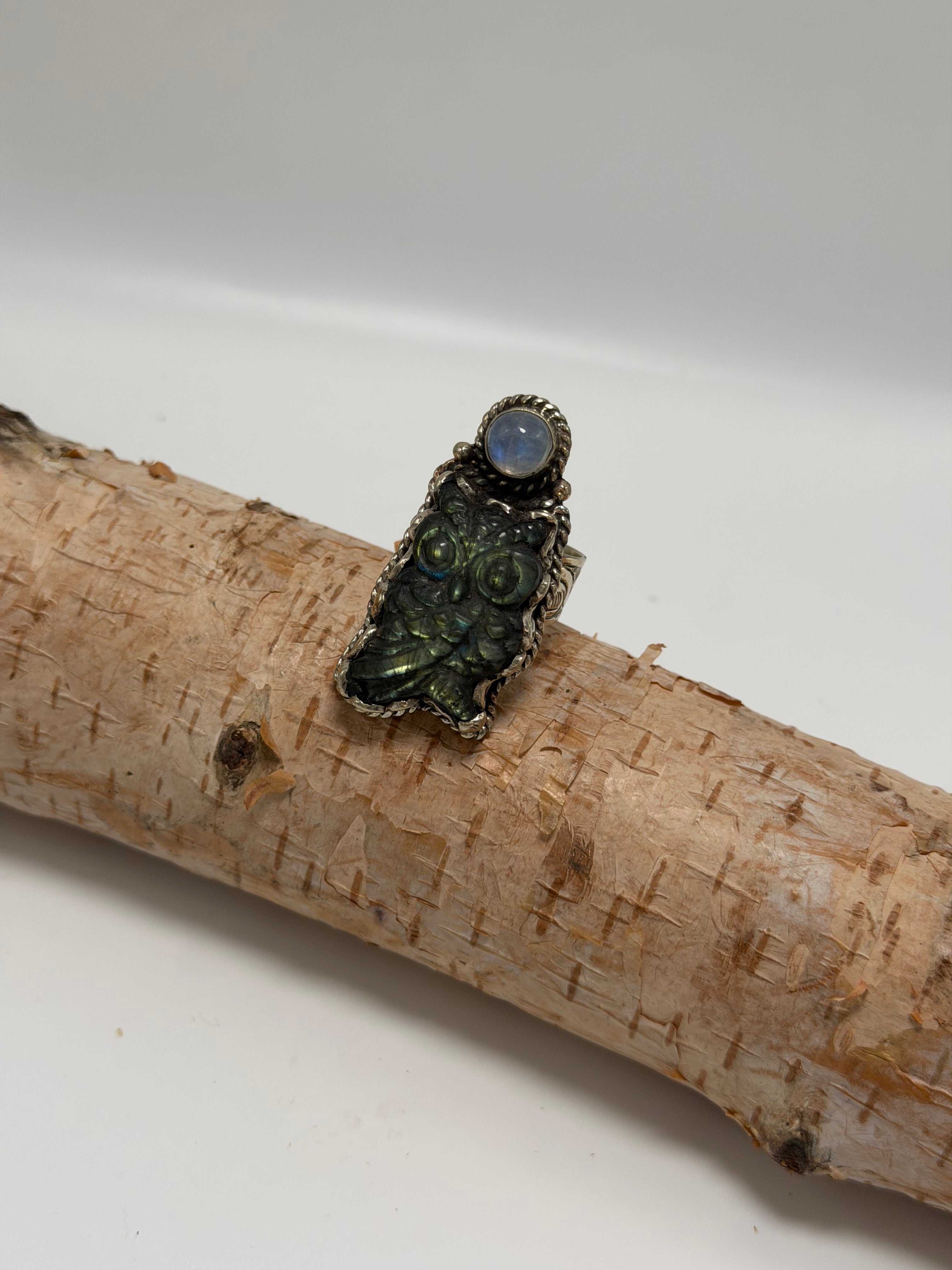 Baby Owl in Labradorite