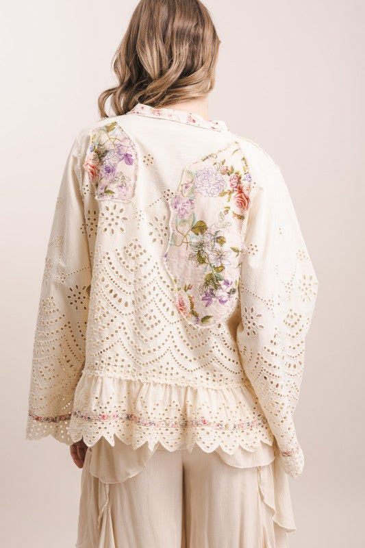 FLOWER PATCH & EMBROIDERED RUFFLE Duster