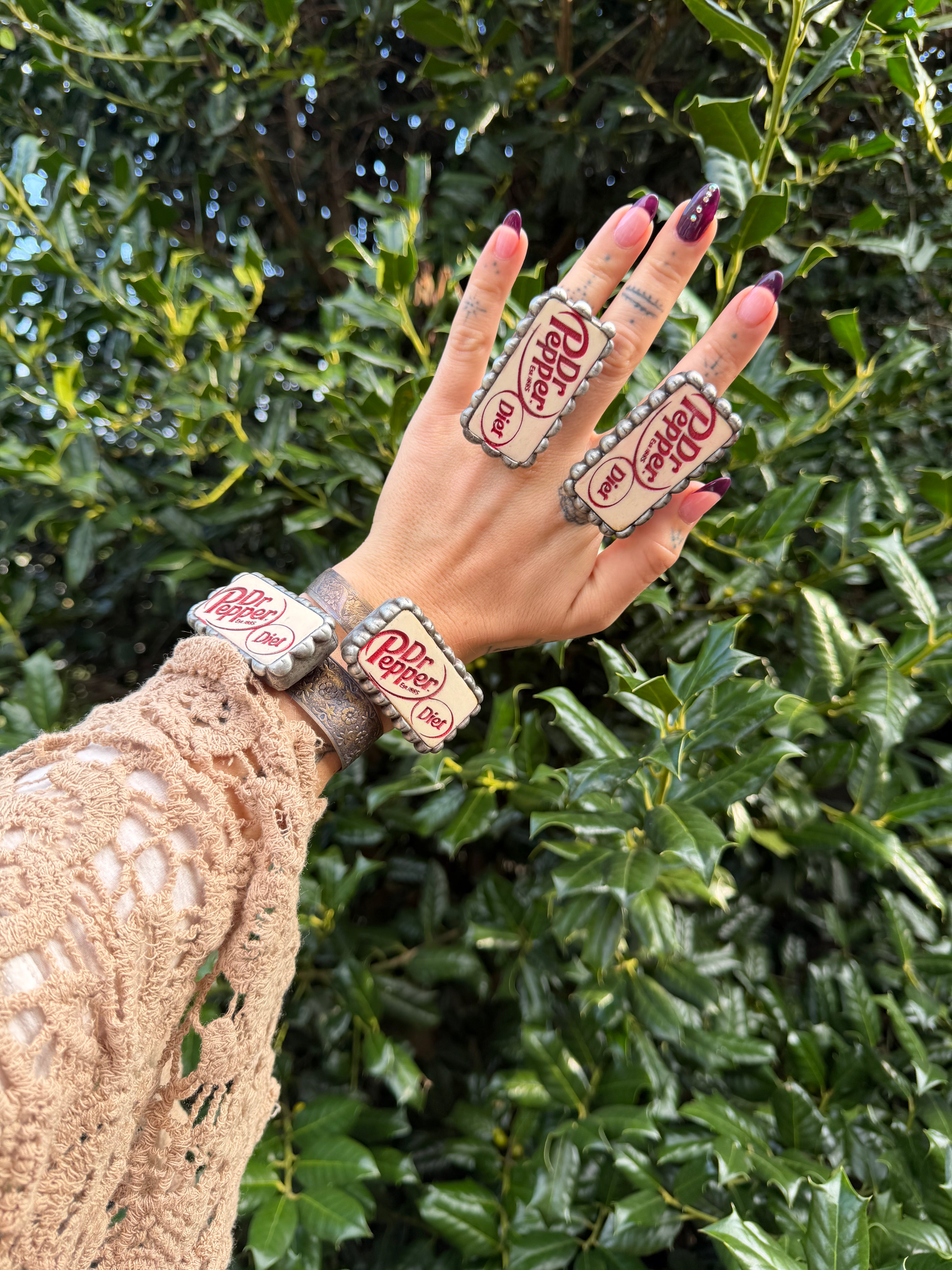Diet Dr Pepper Domino Cuff Bracelet or Ring