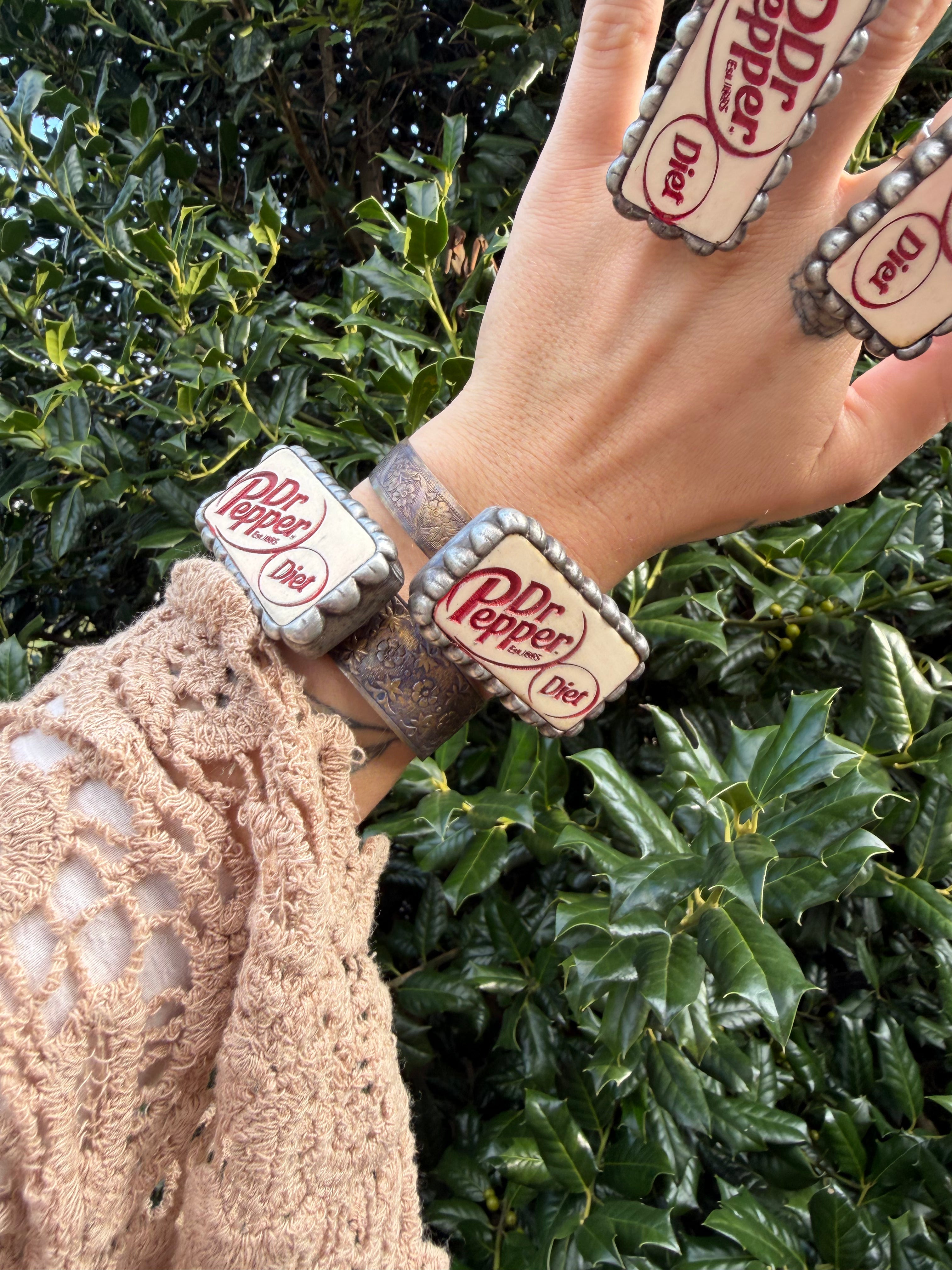 Diet Dr Pepper Domino Cuff Bracelet or Ring