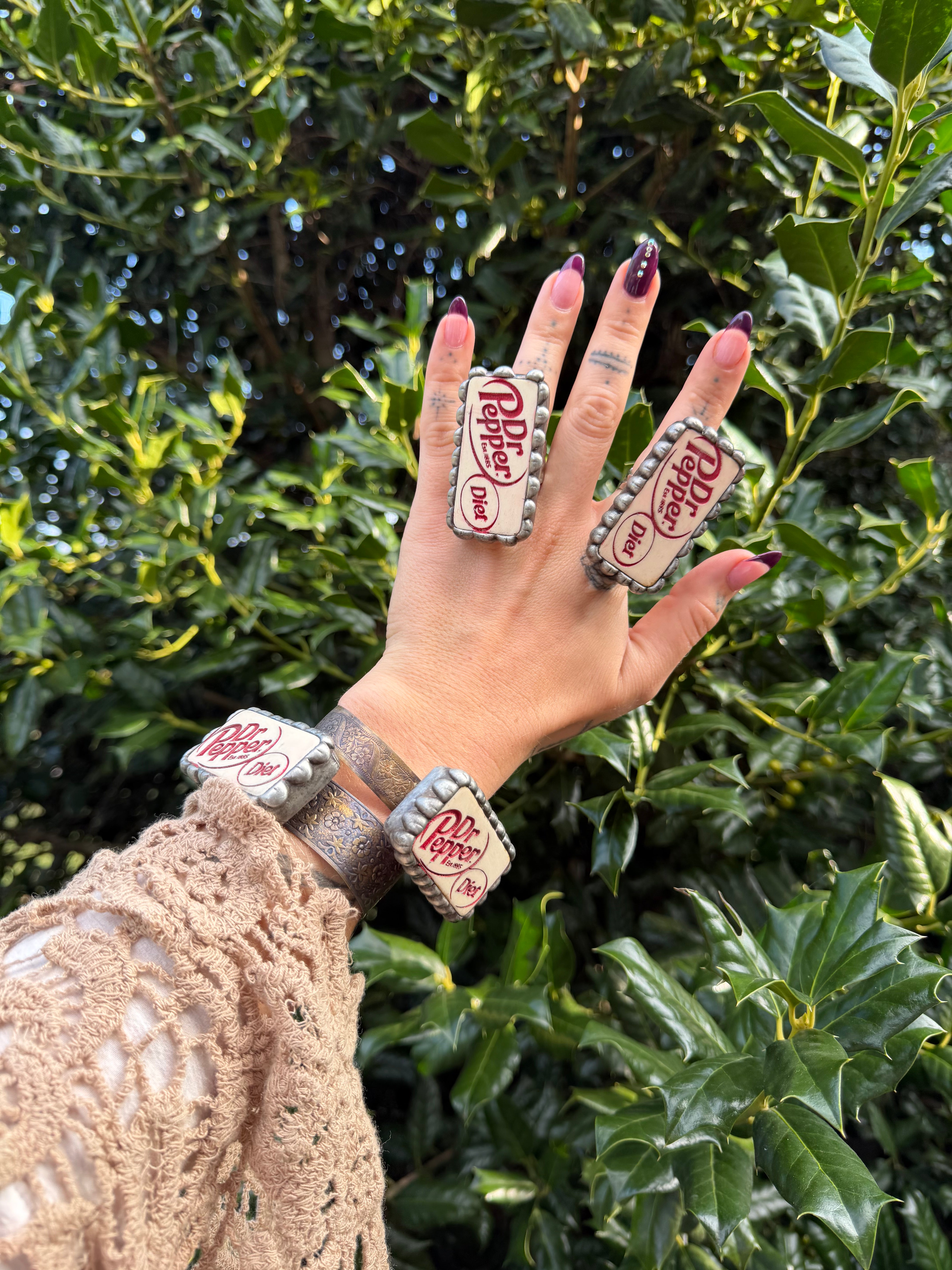 Diet Dr Pepper Domino Cuff Bracelet or Ring