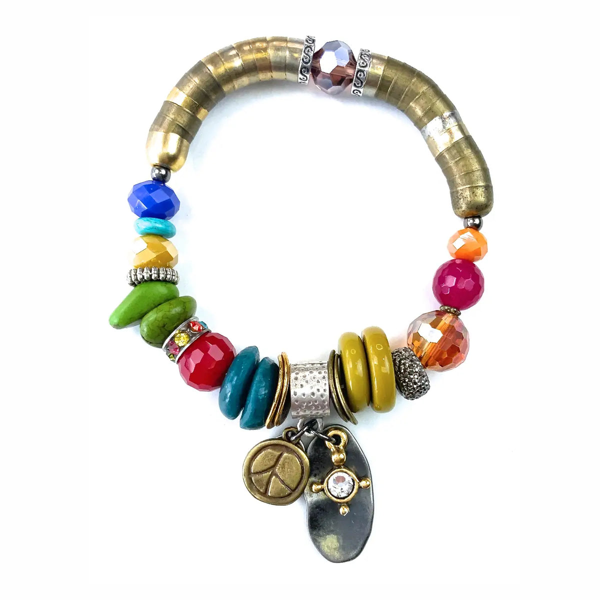 Mixed Beads W/ Peace Sign