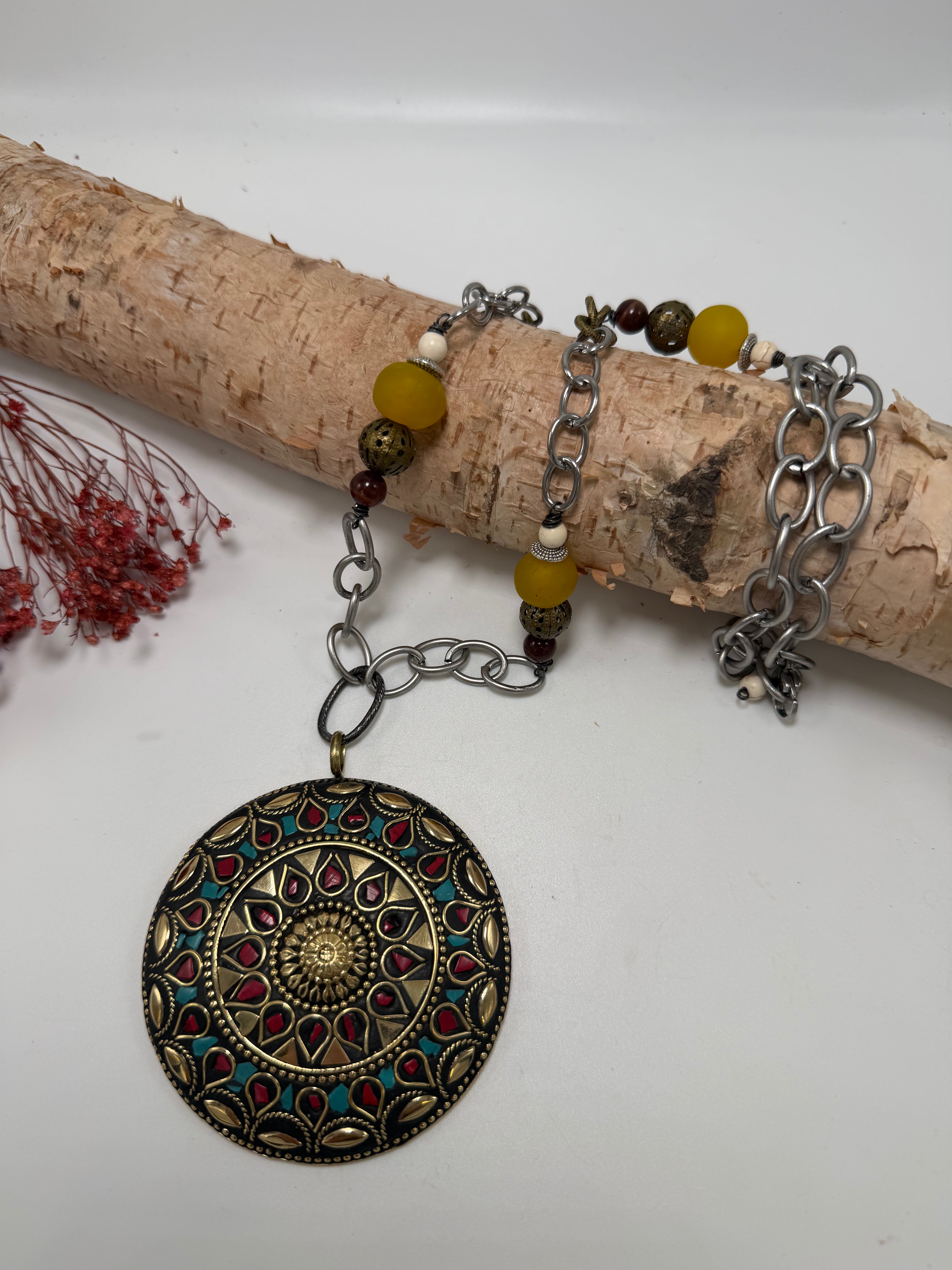 Mosaic statement necklace