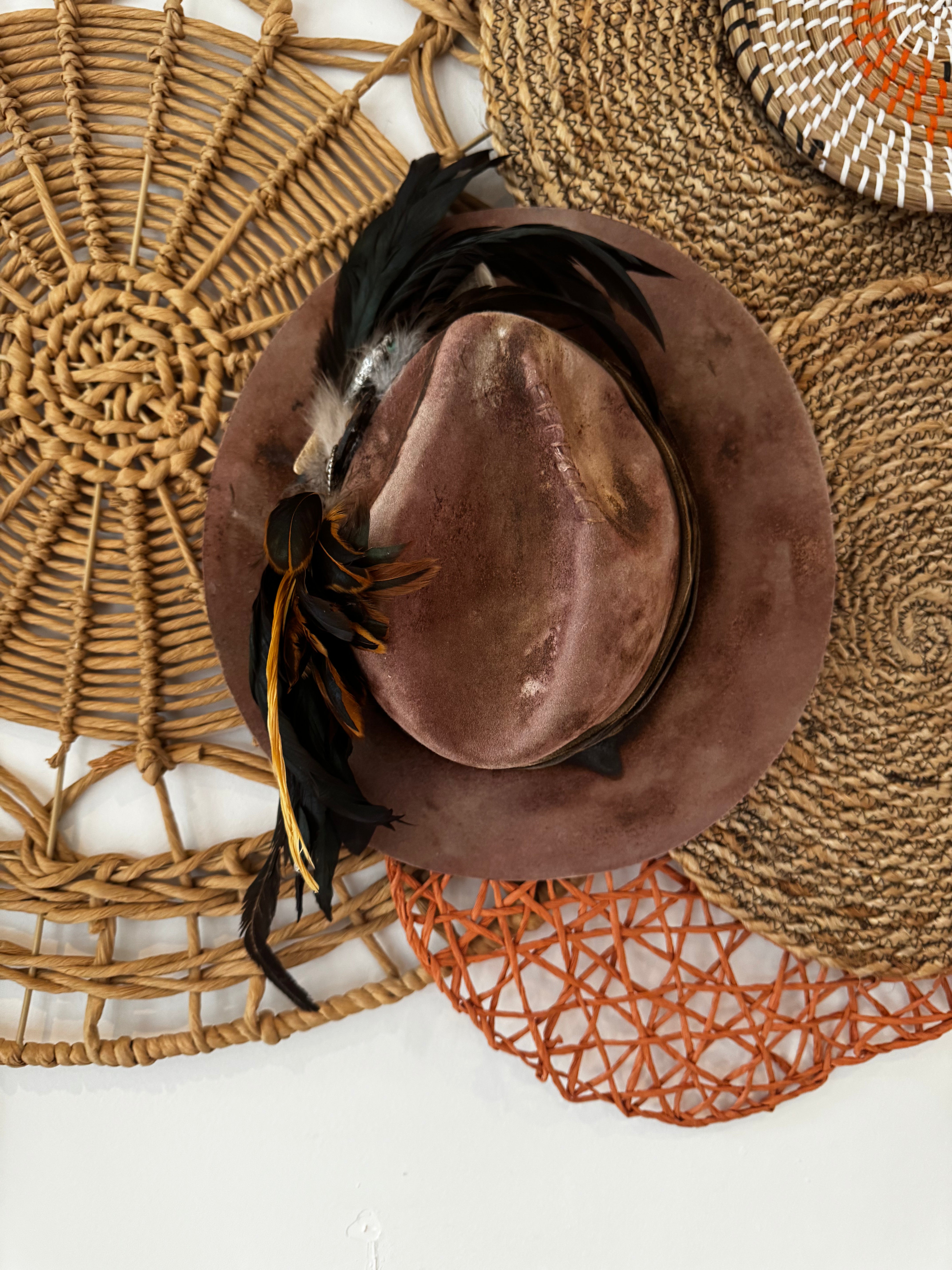 Elanor BIG Feather Handmade Statement Cowgirl Hat