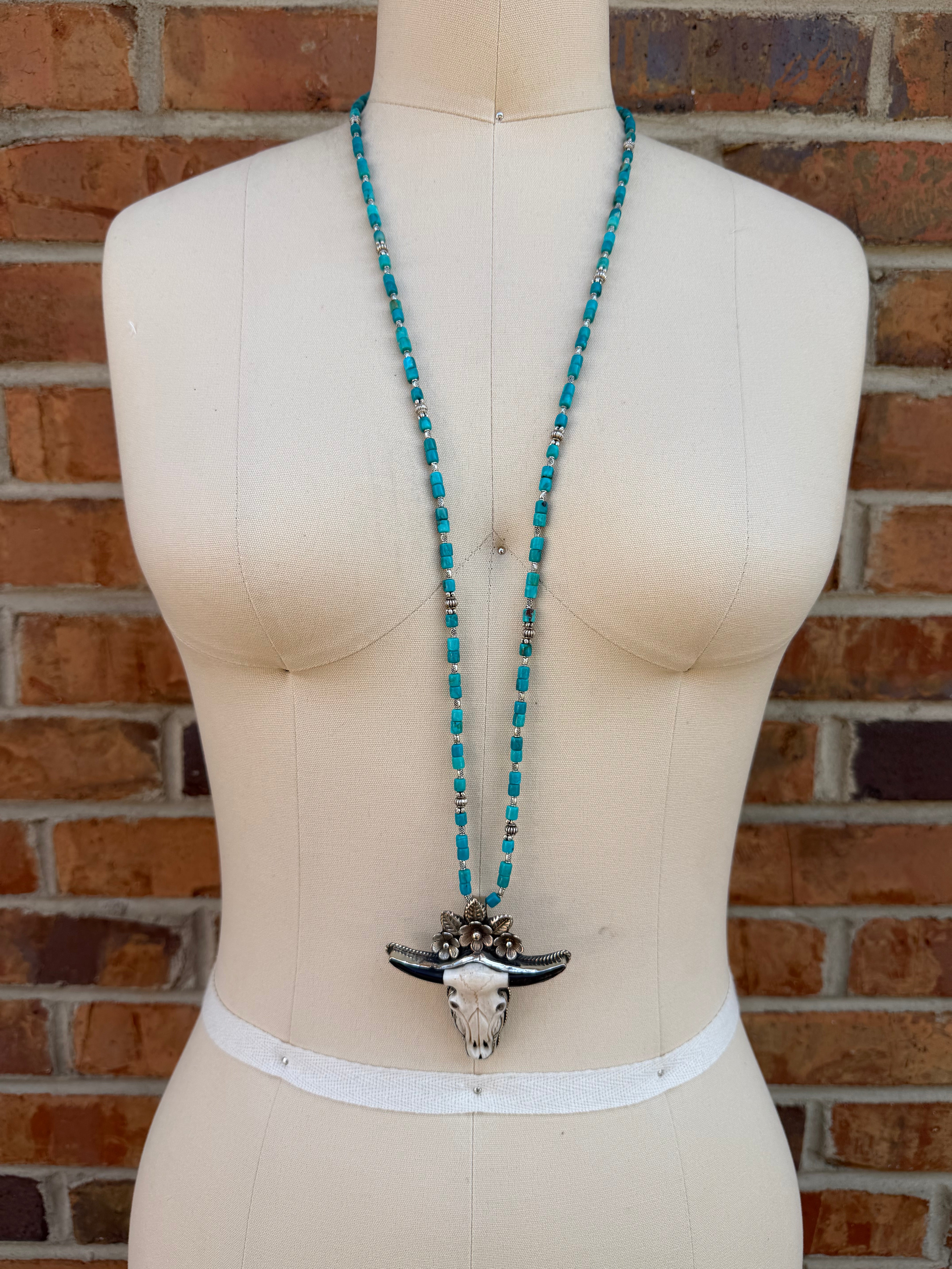 The Steer With Flowers Necklace