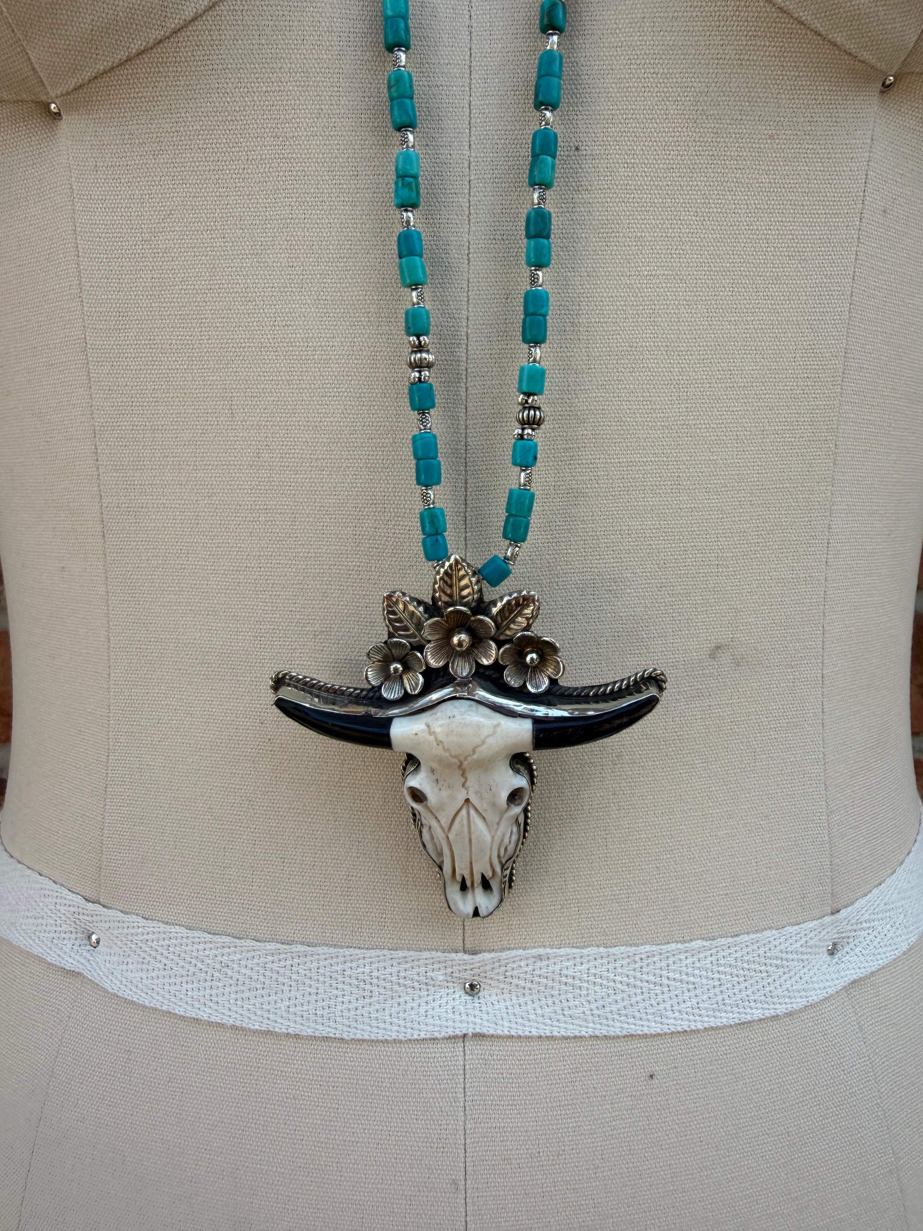 The Steer With Flowers Necklace