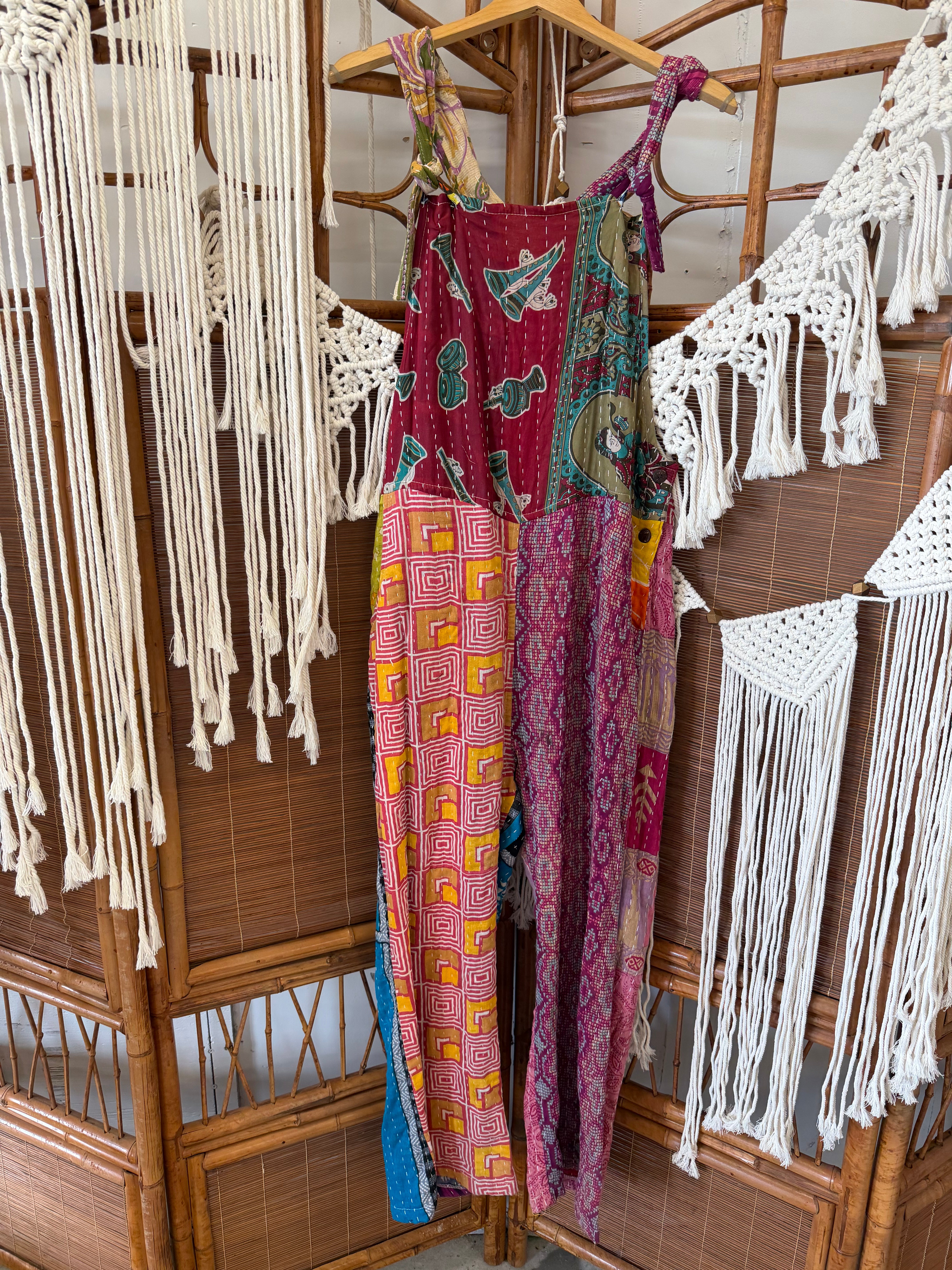 Final Sale - Kantha Tied Straps Overalls Combo 1