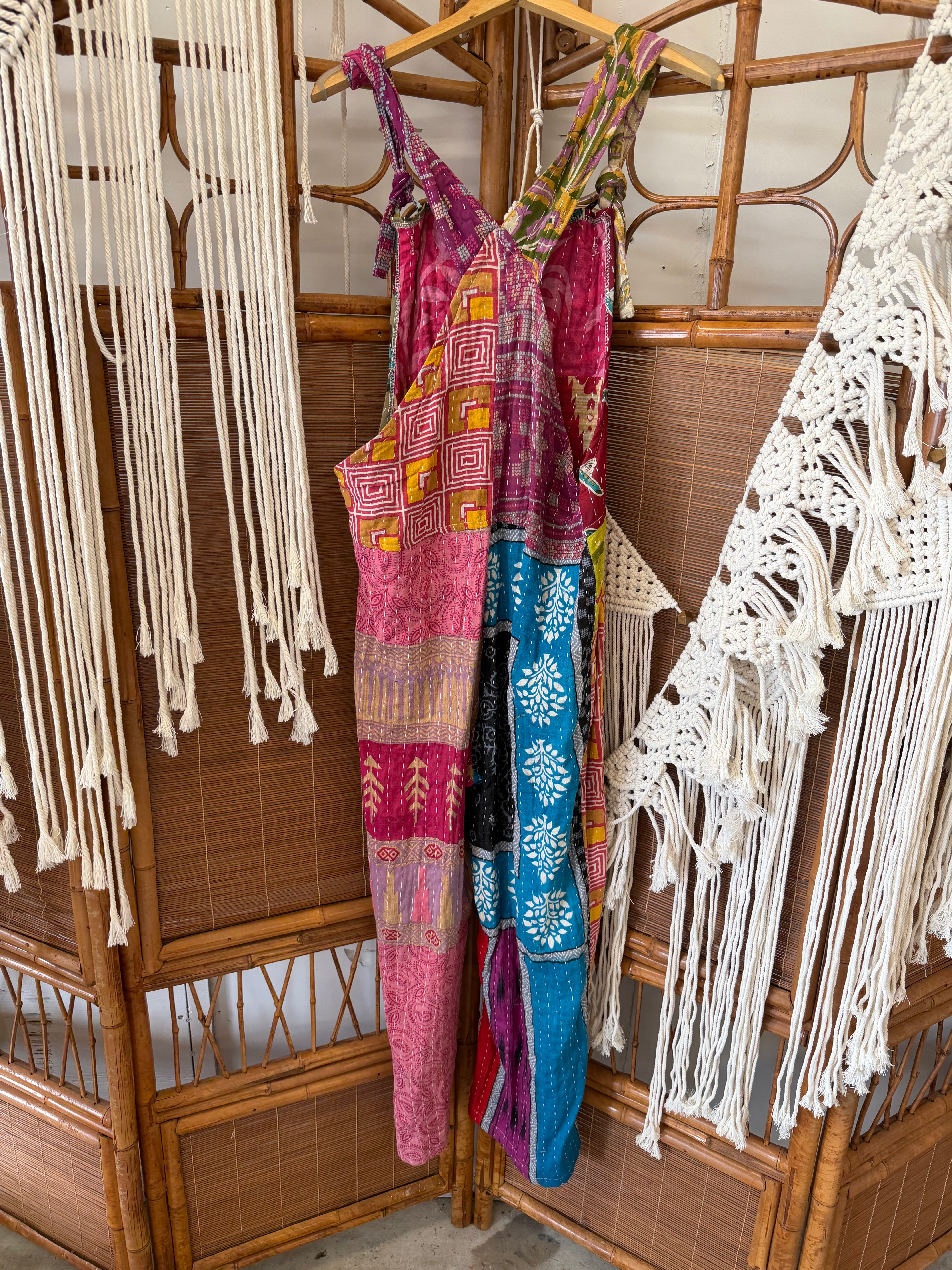 Final Sale - Kantha Tied Straps Overalls Combo 1