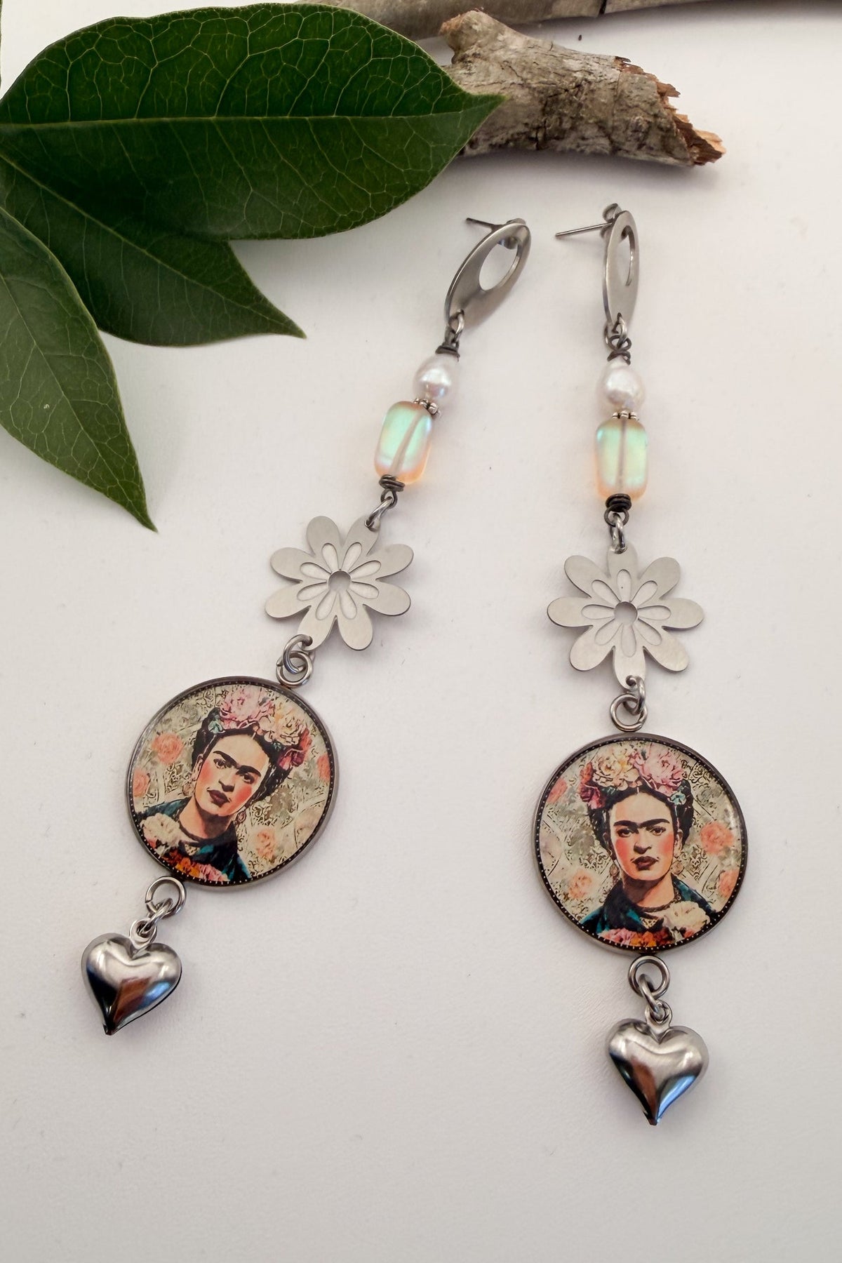 Spirit Lala: Frida Beautiful Circle Charm Drop Earrings