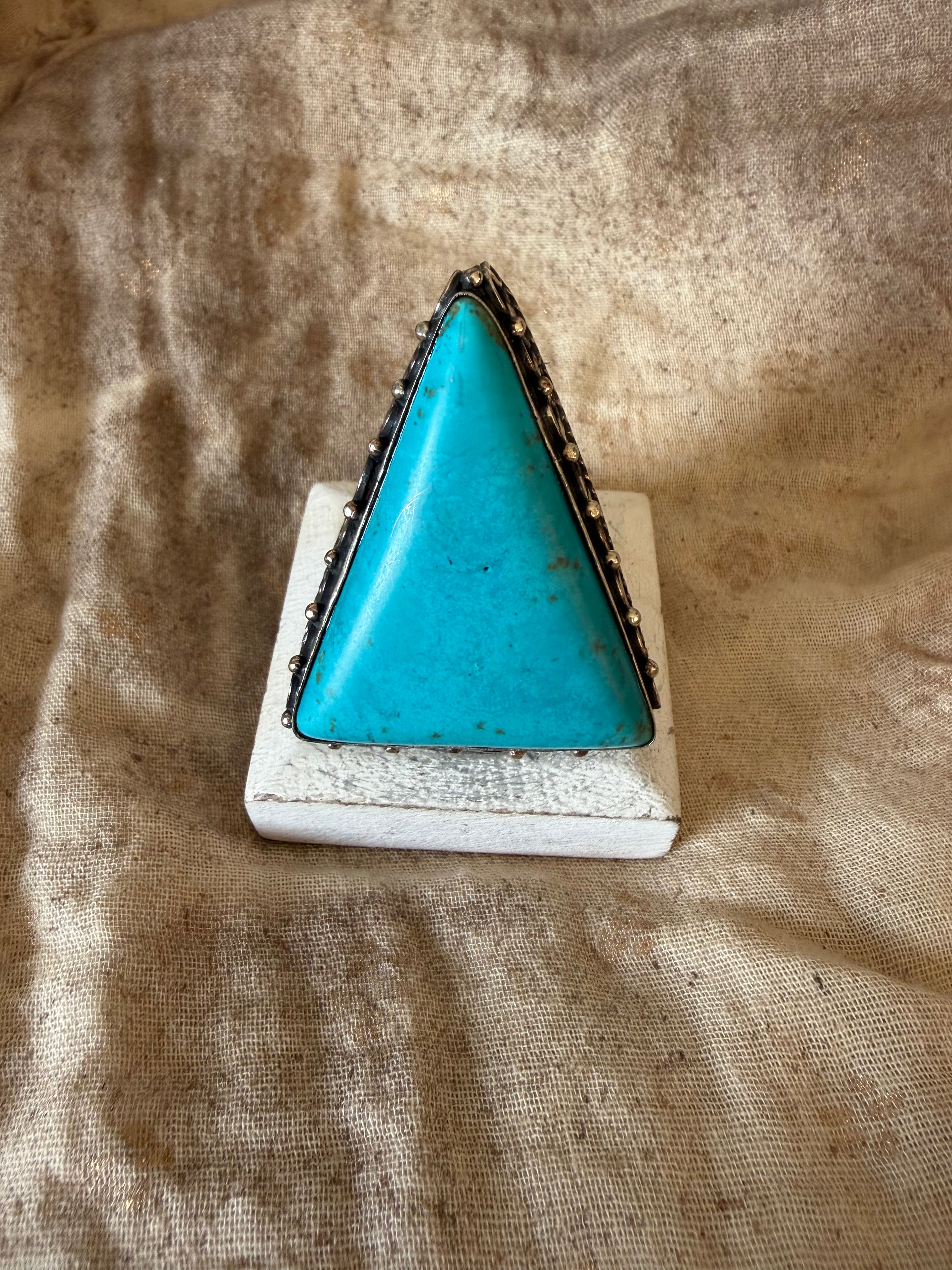 Blue Triangle Ring