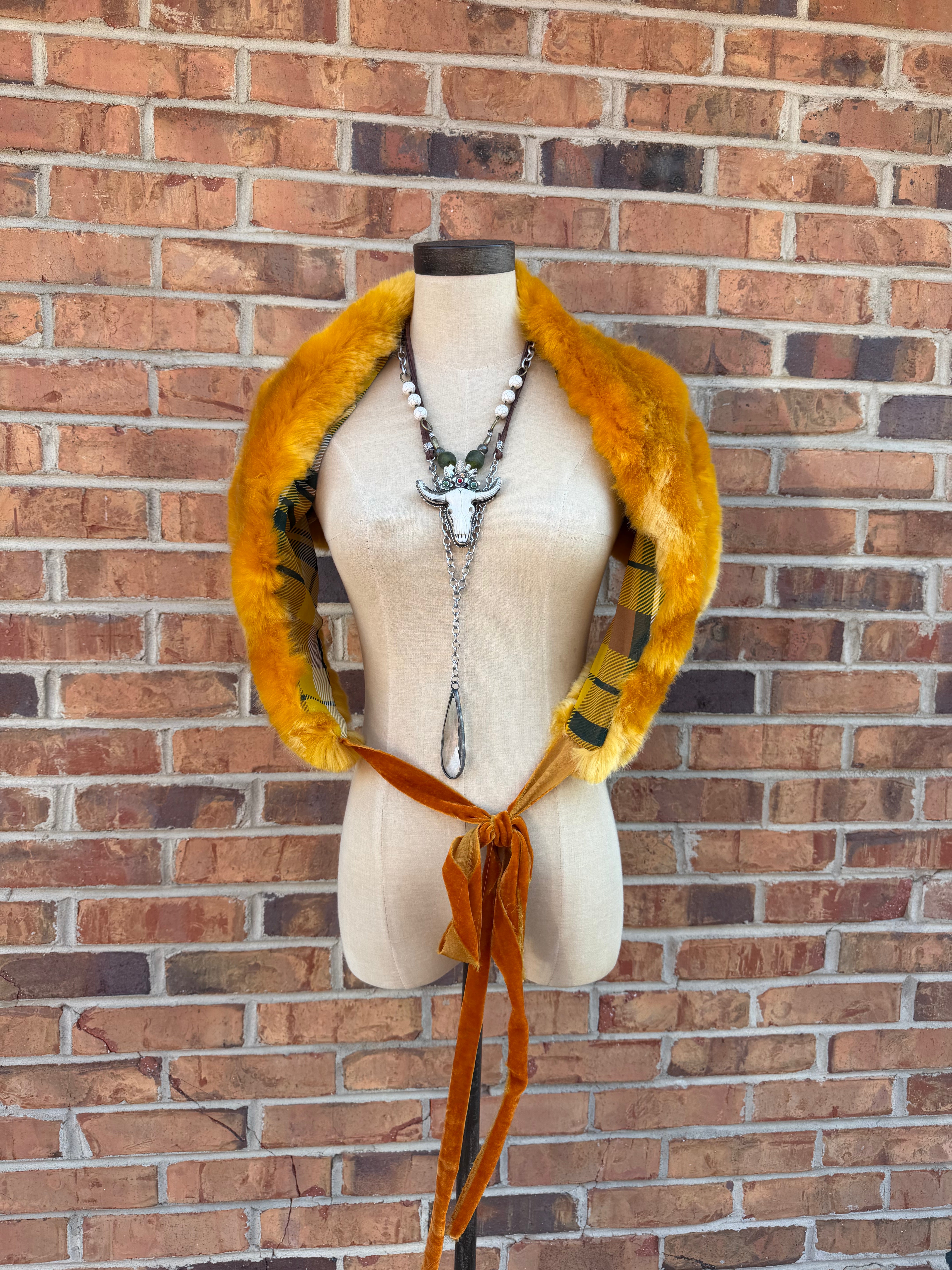 Amber Faux Fur Velvet Knot Stole