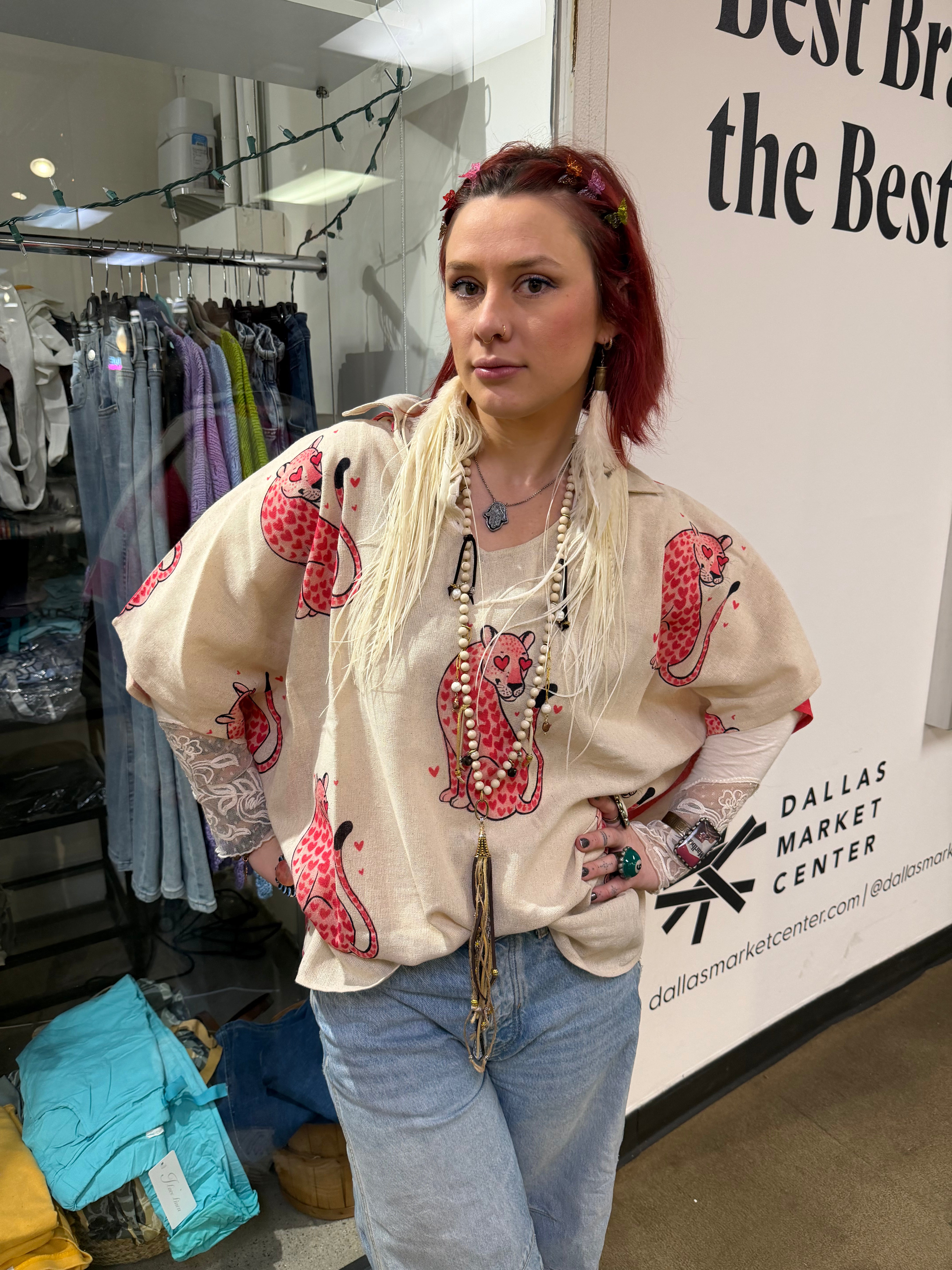 Collared printed top