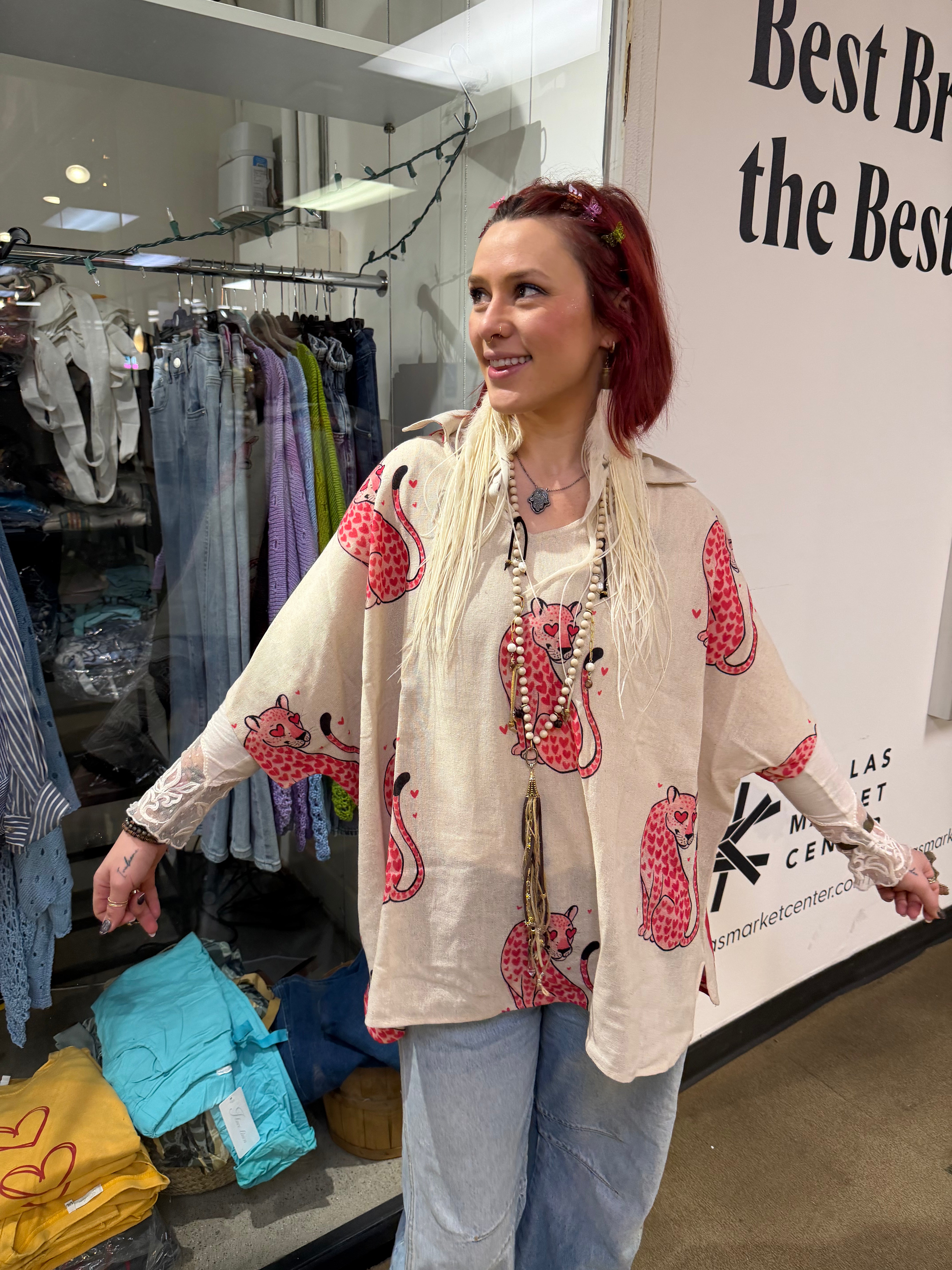 Collared printed top