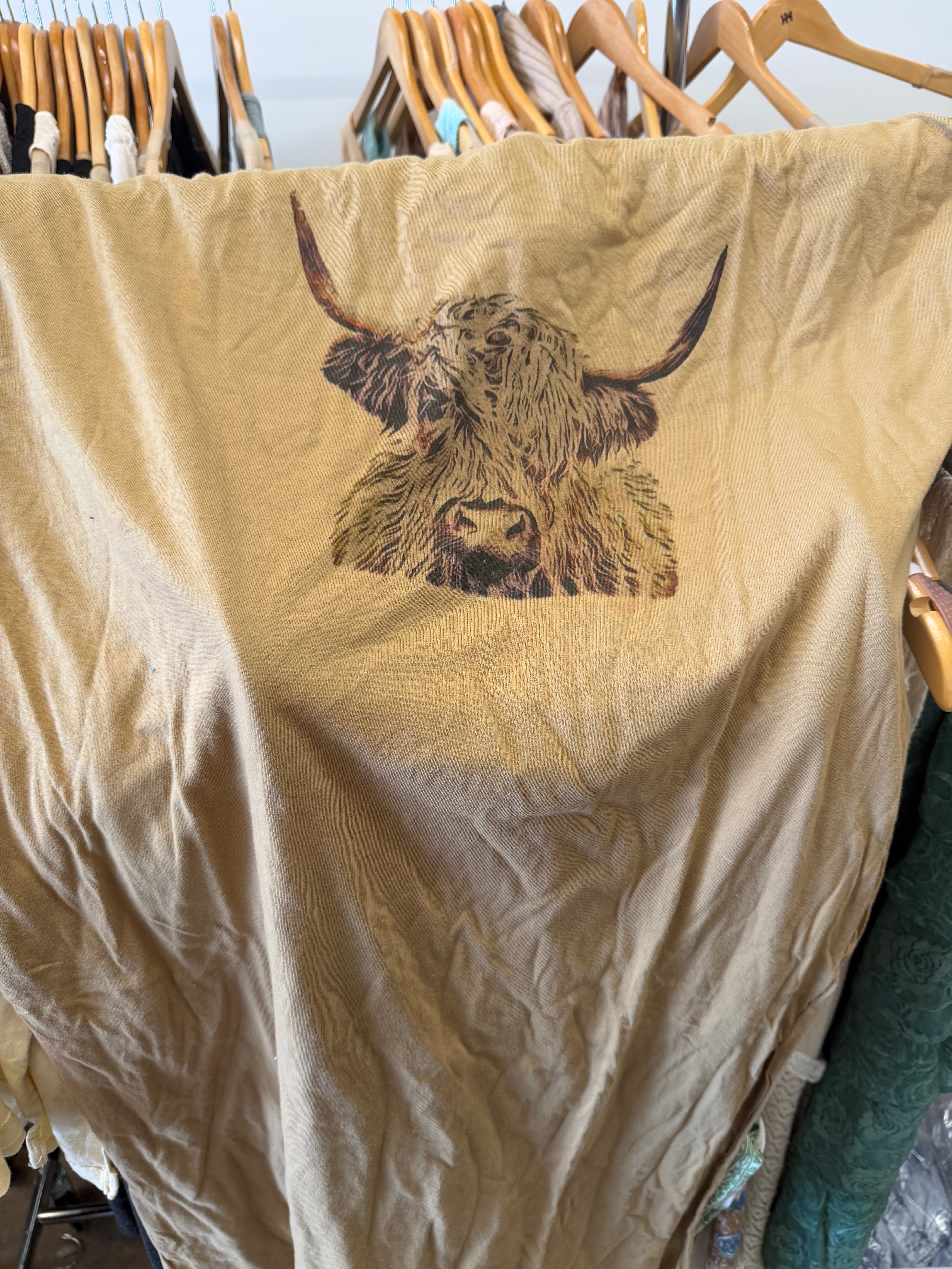 Final Sale - Short Sleeve A-Line T-Shirt Dress in Brown Bull