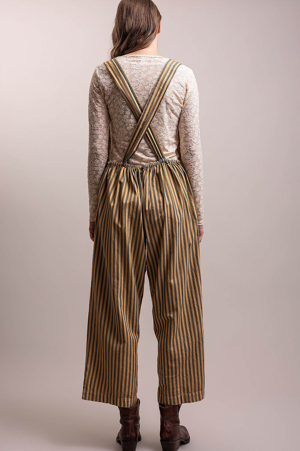 Butterfly Stripe Boho Overalls