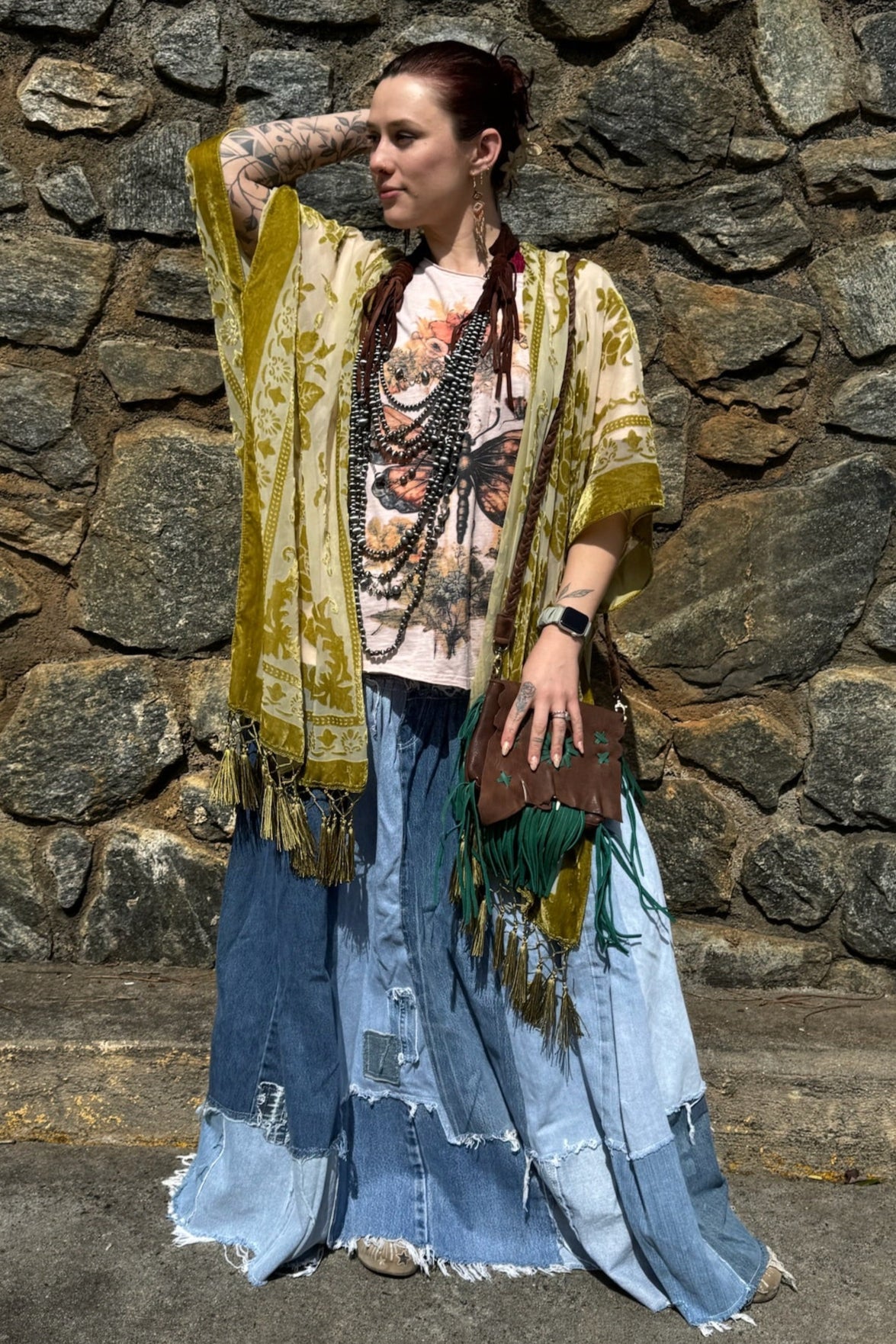 Sale - Patched About Upcycled Denim Skirt