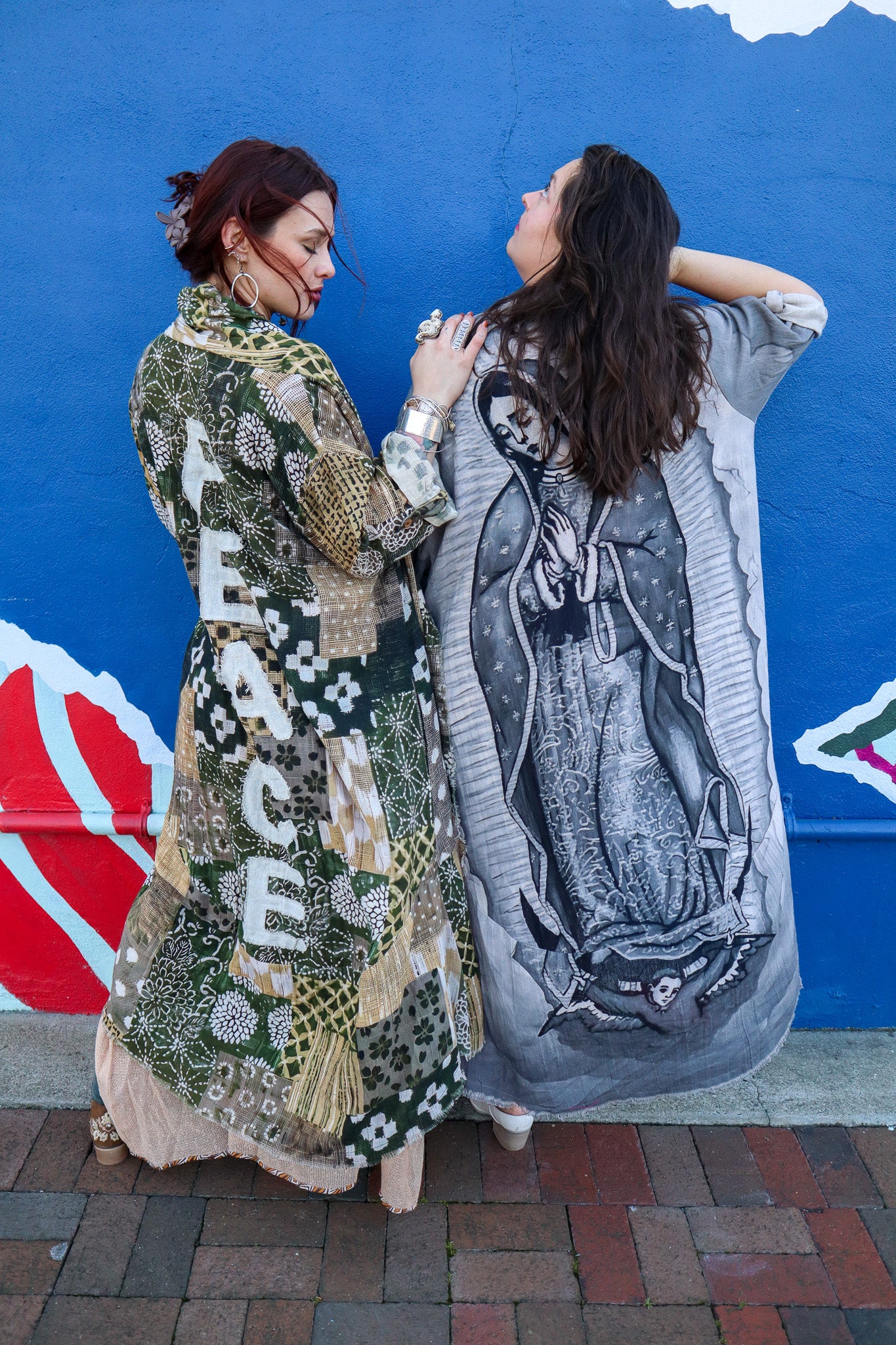 Peace Appliqué Duster Jacket