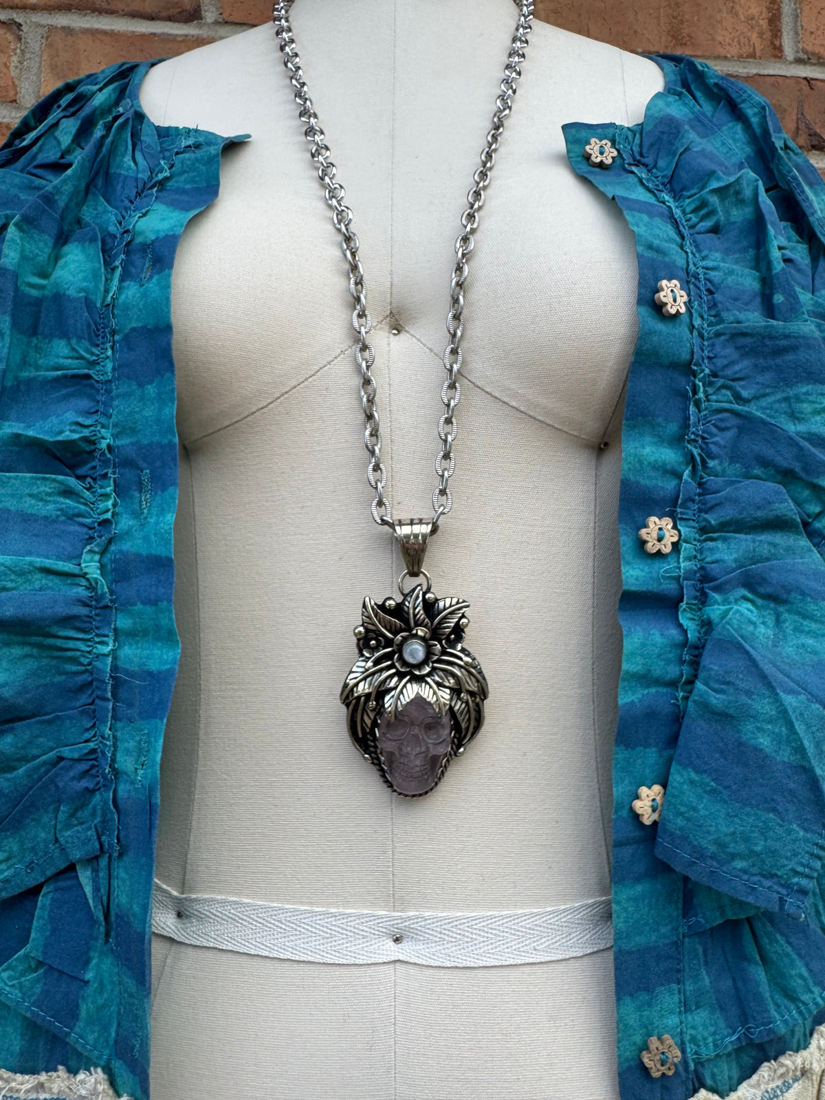 Skull w/ Flower Necklace