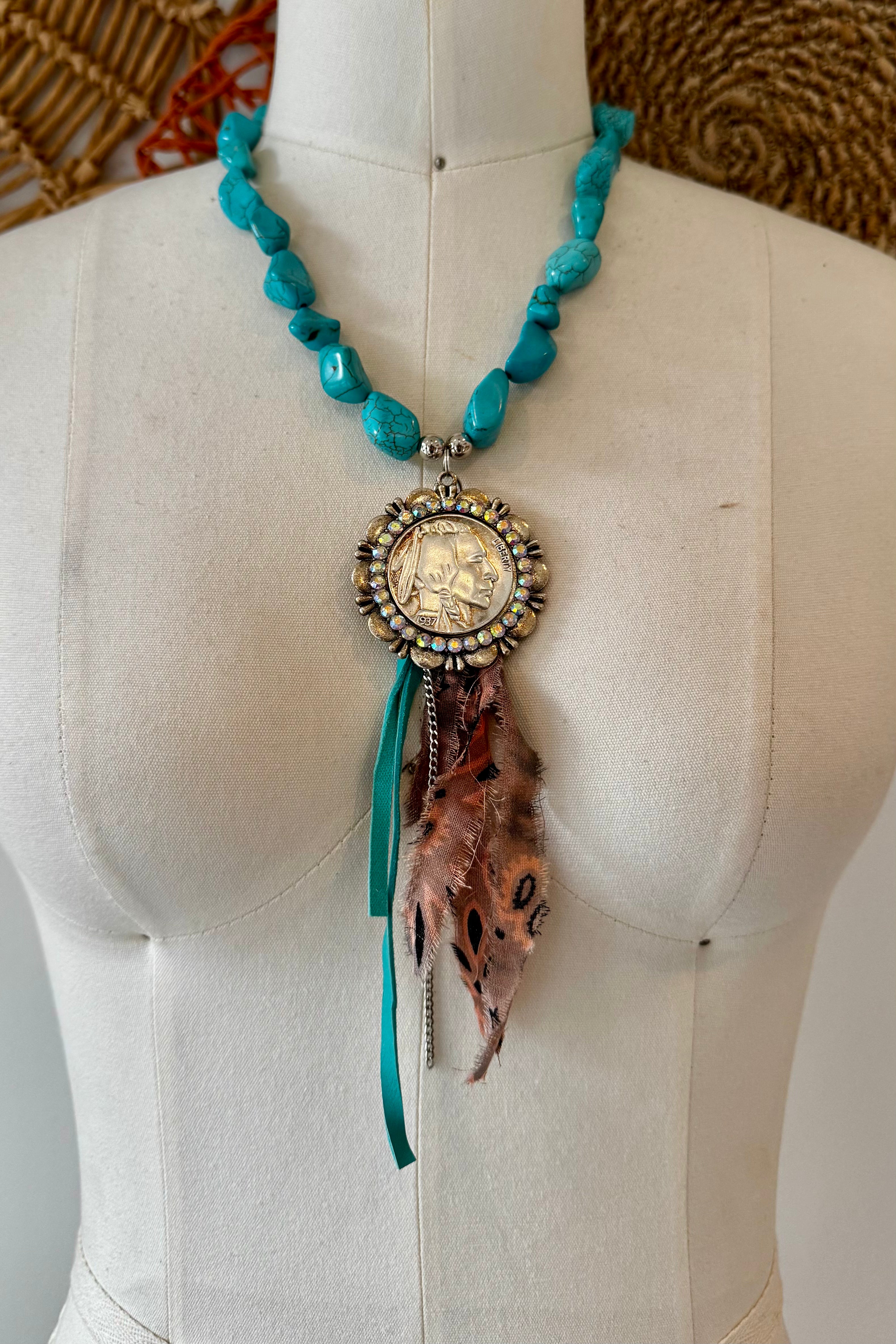 Large Buffalo Nickel/Indian Head Necklace