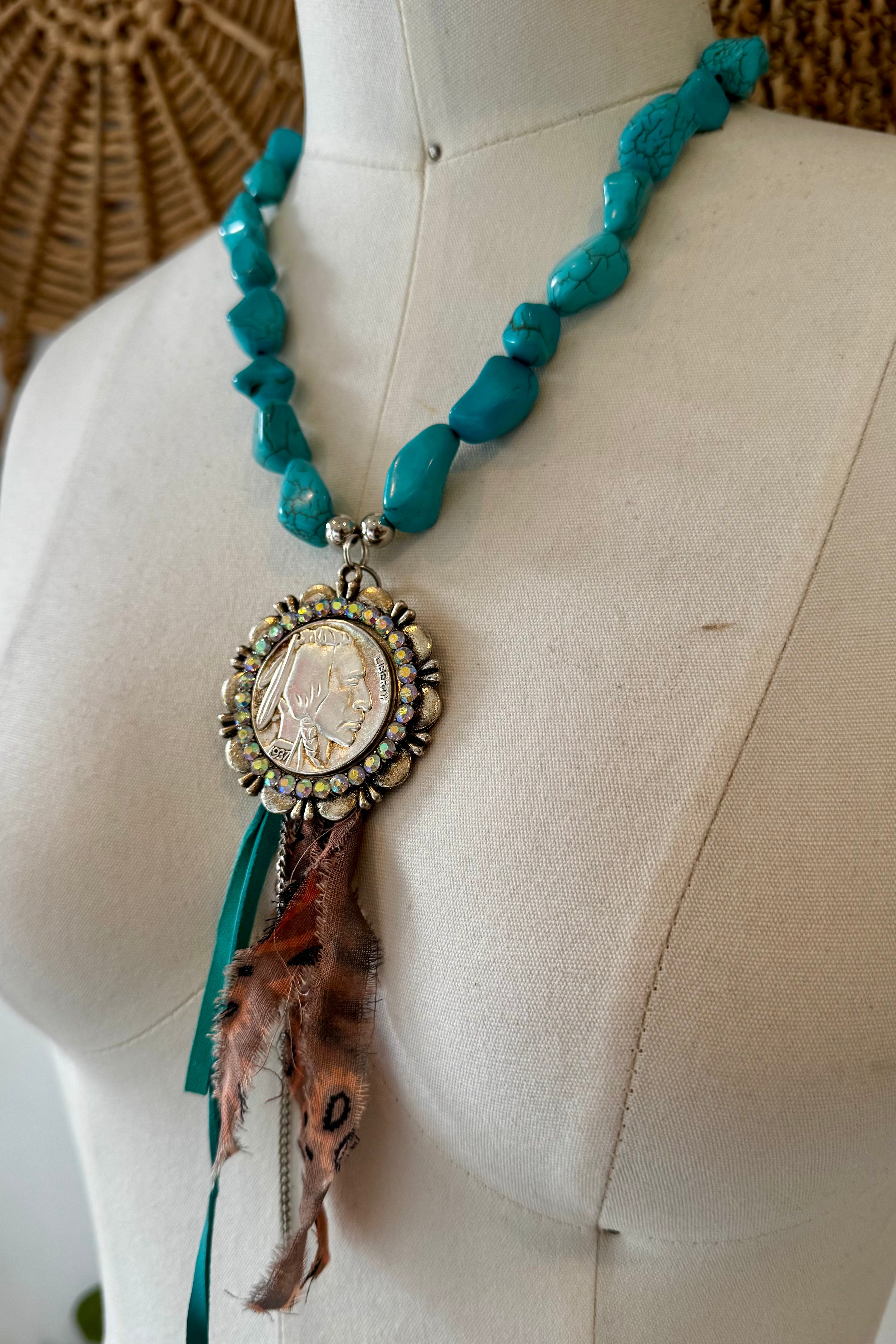 Large Buffalo Nickel/Indian Head Necklace