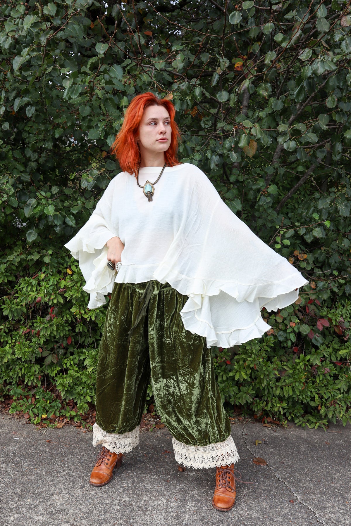 Vintage Romance Bloomers in Olive