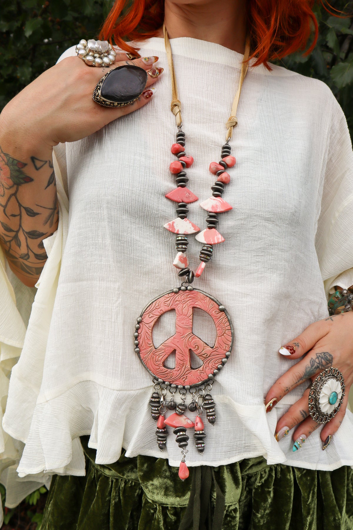 BIG Pink Peace Necklace