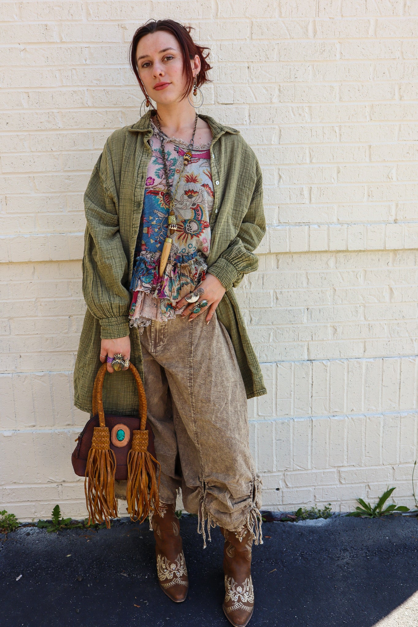 On the Run Cinched Capri Pants in Brown