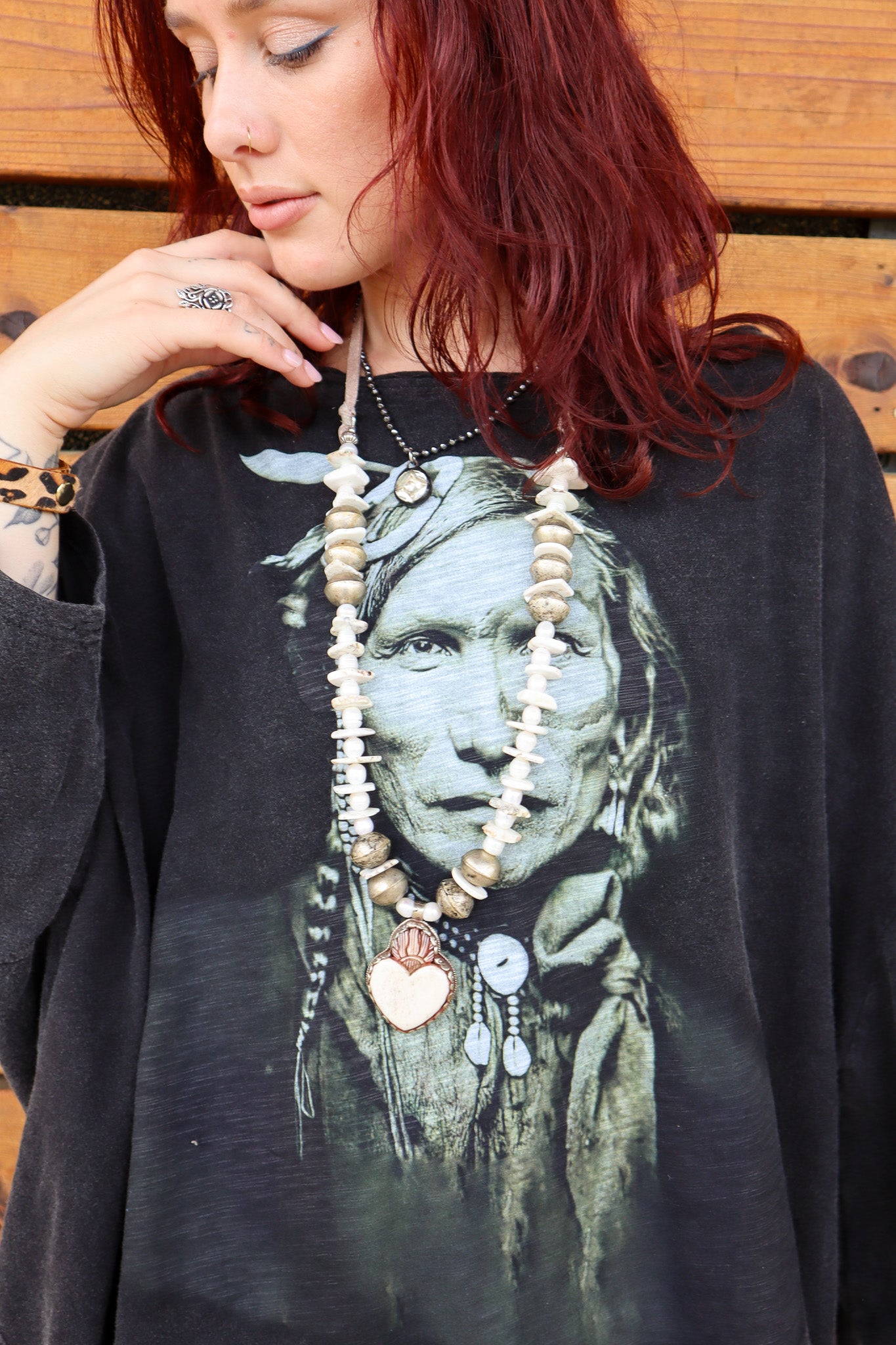Heart Madness Necklace w/ Leather Tie