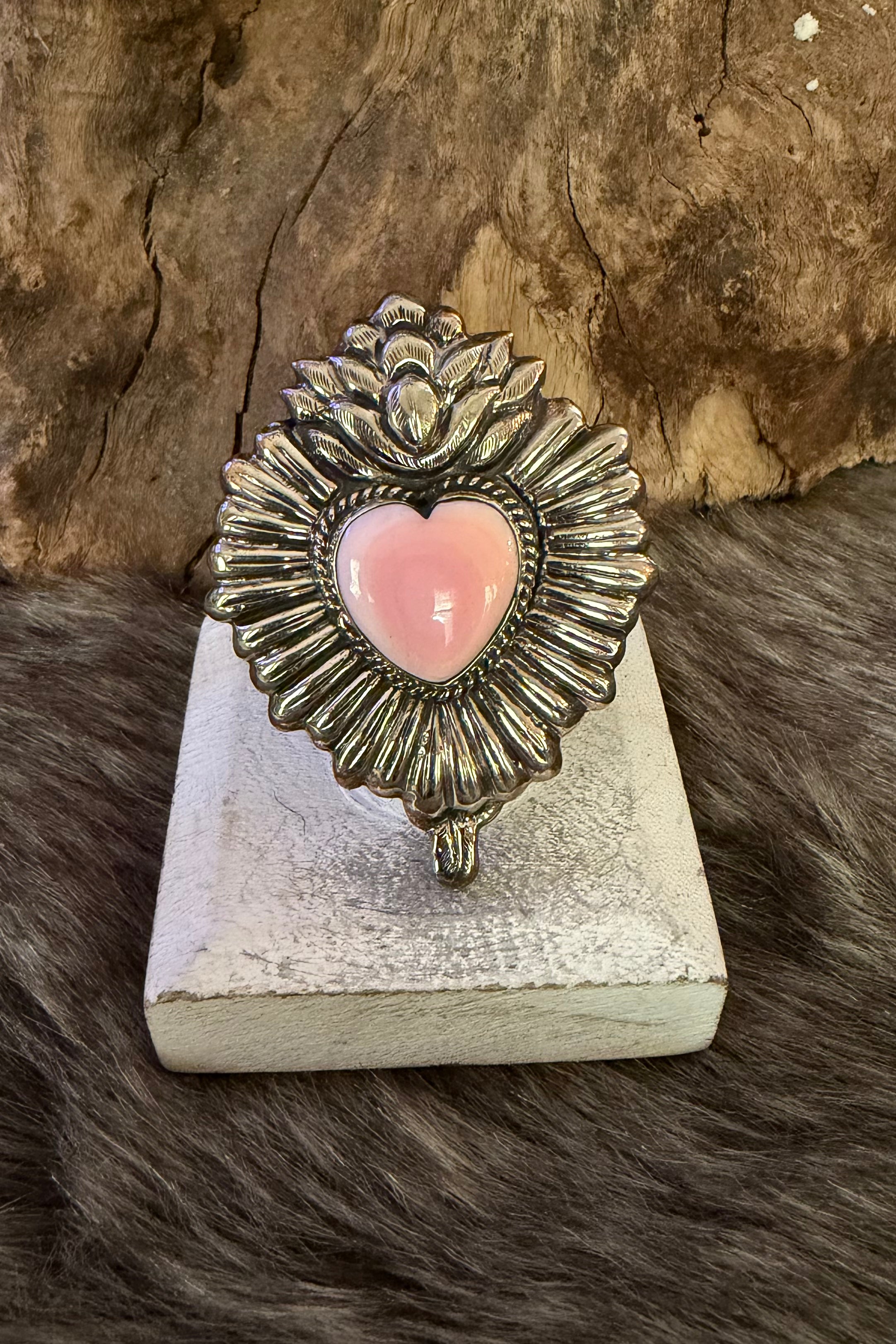 My Little Pink Sacred Heart Ring