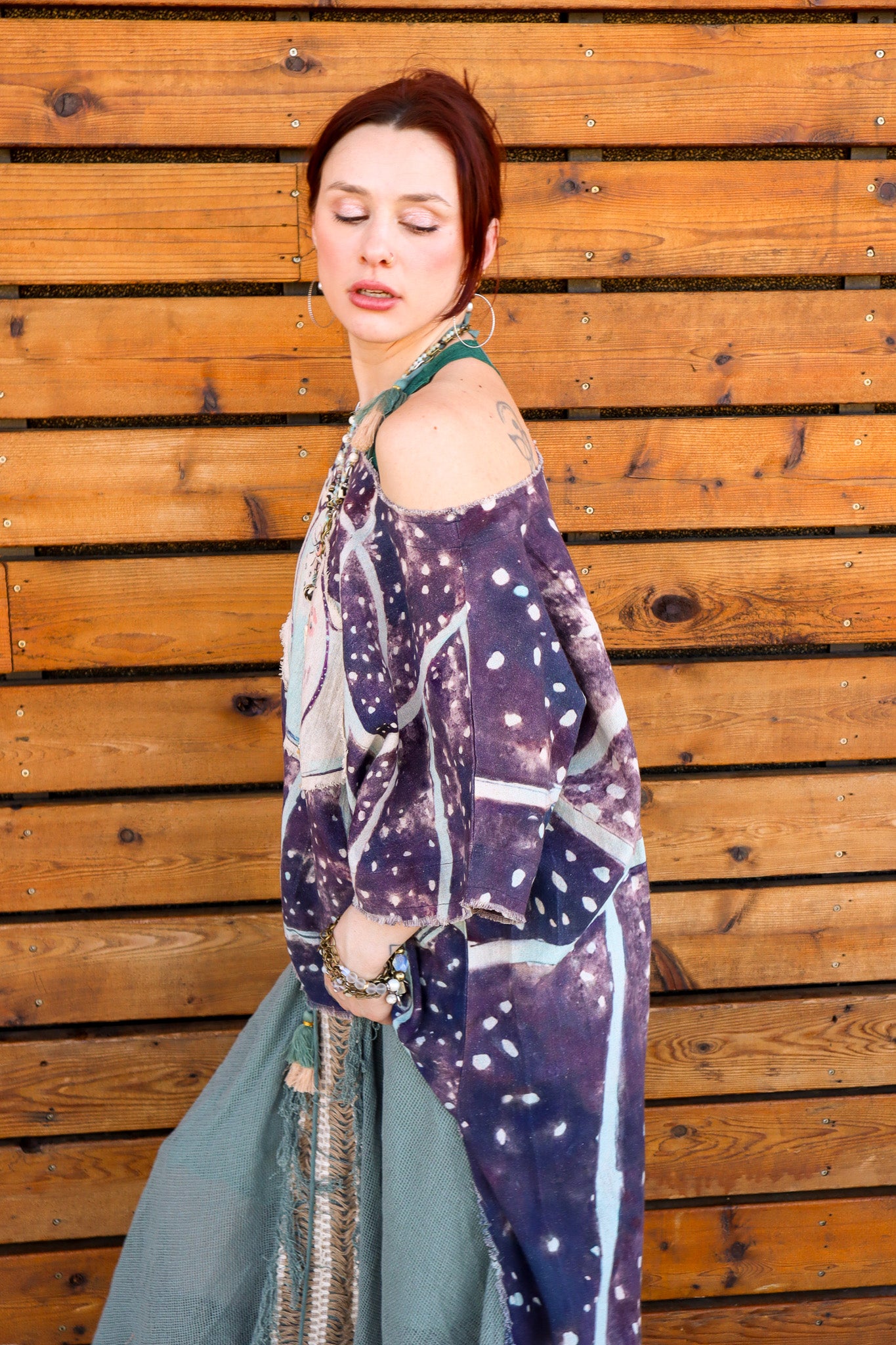 Touch the Moon Celestial Hi-Lo Tunic with Moon Patch
