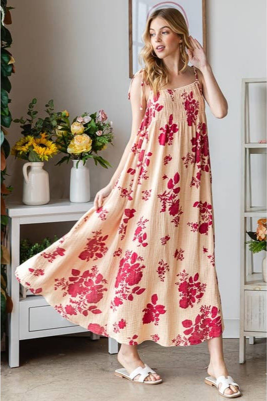 Erica Tie Strap Smocked Summer Dress