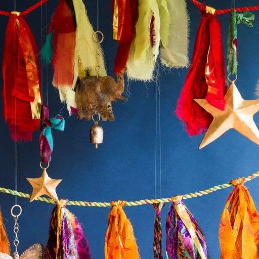 Rainbow Twist Multicolor Cone Bell Wind Chime - Handmade