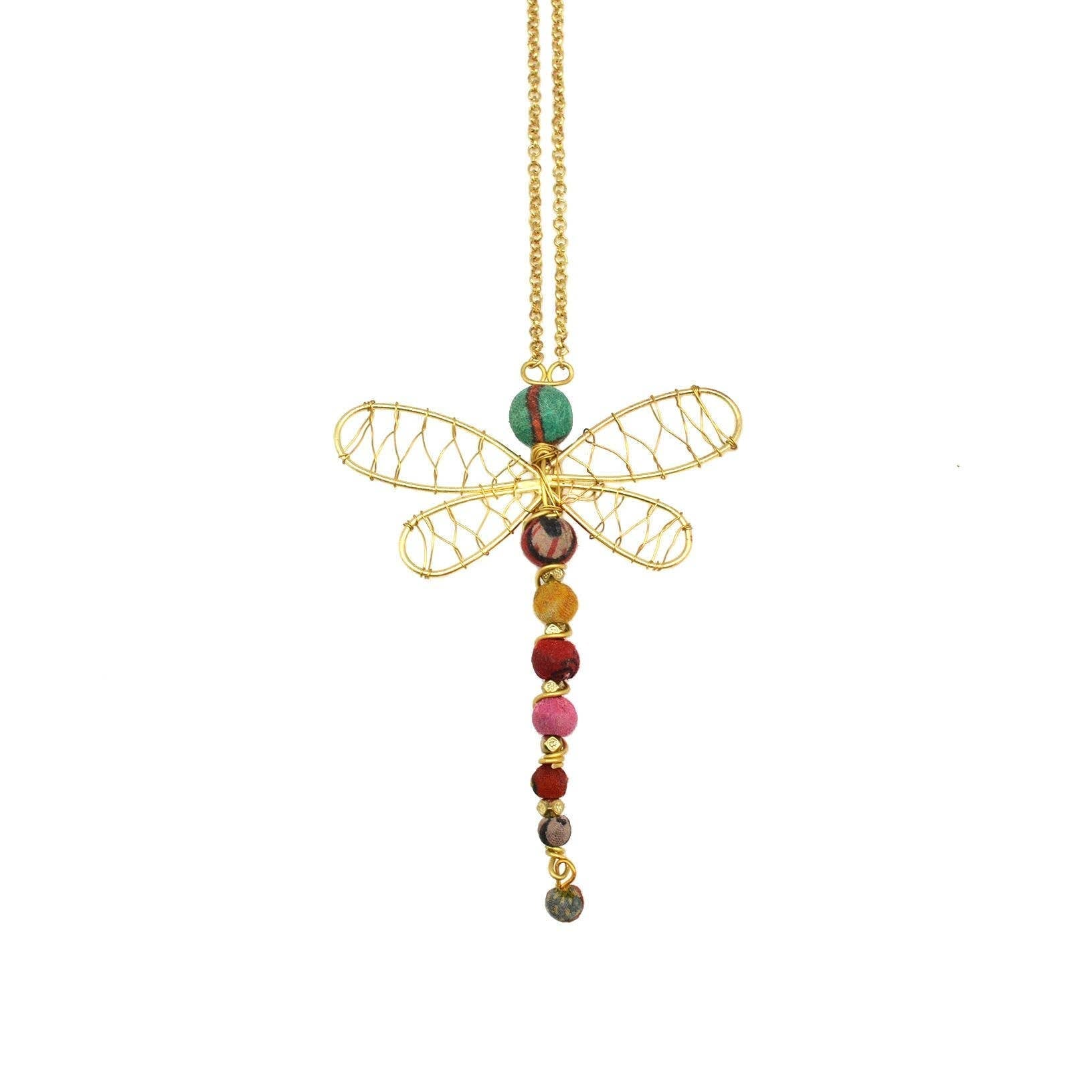 Aasha Dragonfly Pendant Necklace - ivyandlavyboutique Anju Jewelry