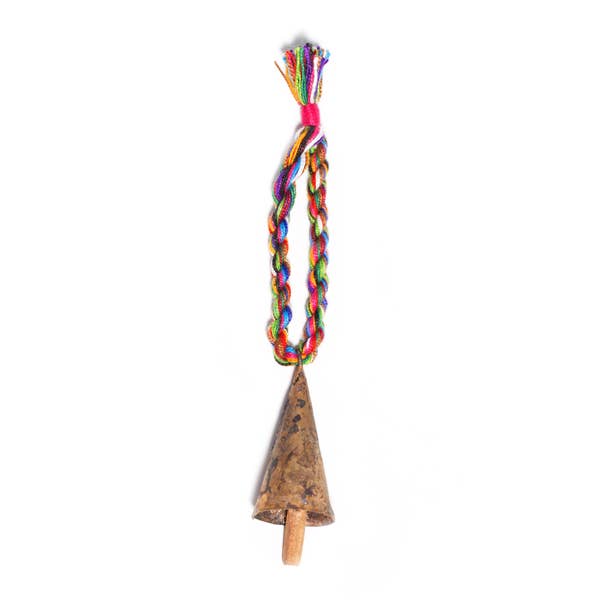 Rainbow Twist Multicolor Cone Bell Wind Chime - Handmade