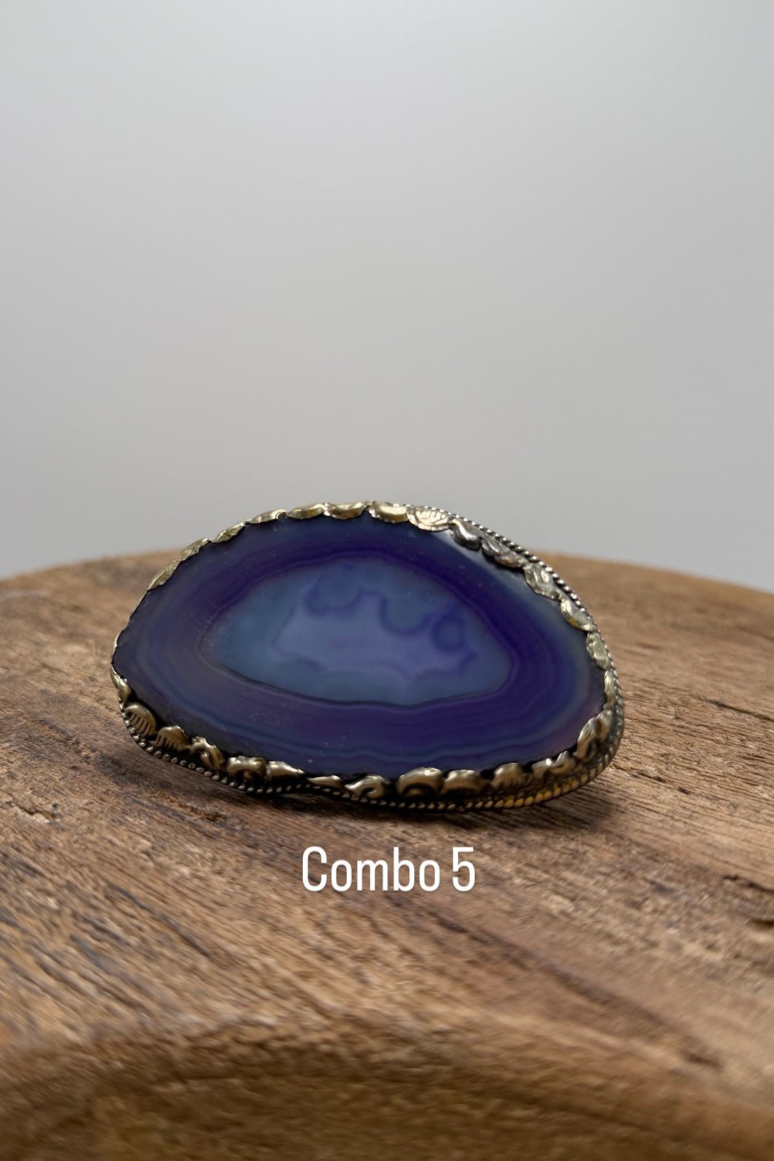 Agate Geode Slab Ring in Blues - ivyandlavyboutique ivyandlavyboutique