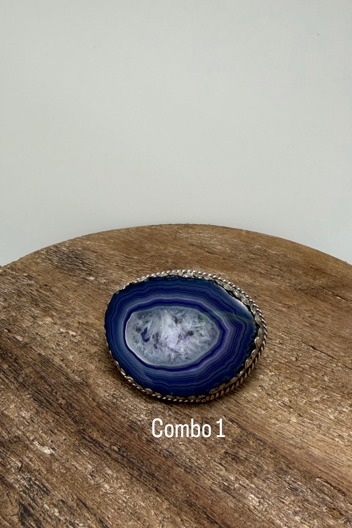 Agate Geode Slab Ring in Blues - ivyandlavyboutique ivyandlavyboutique