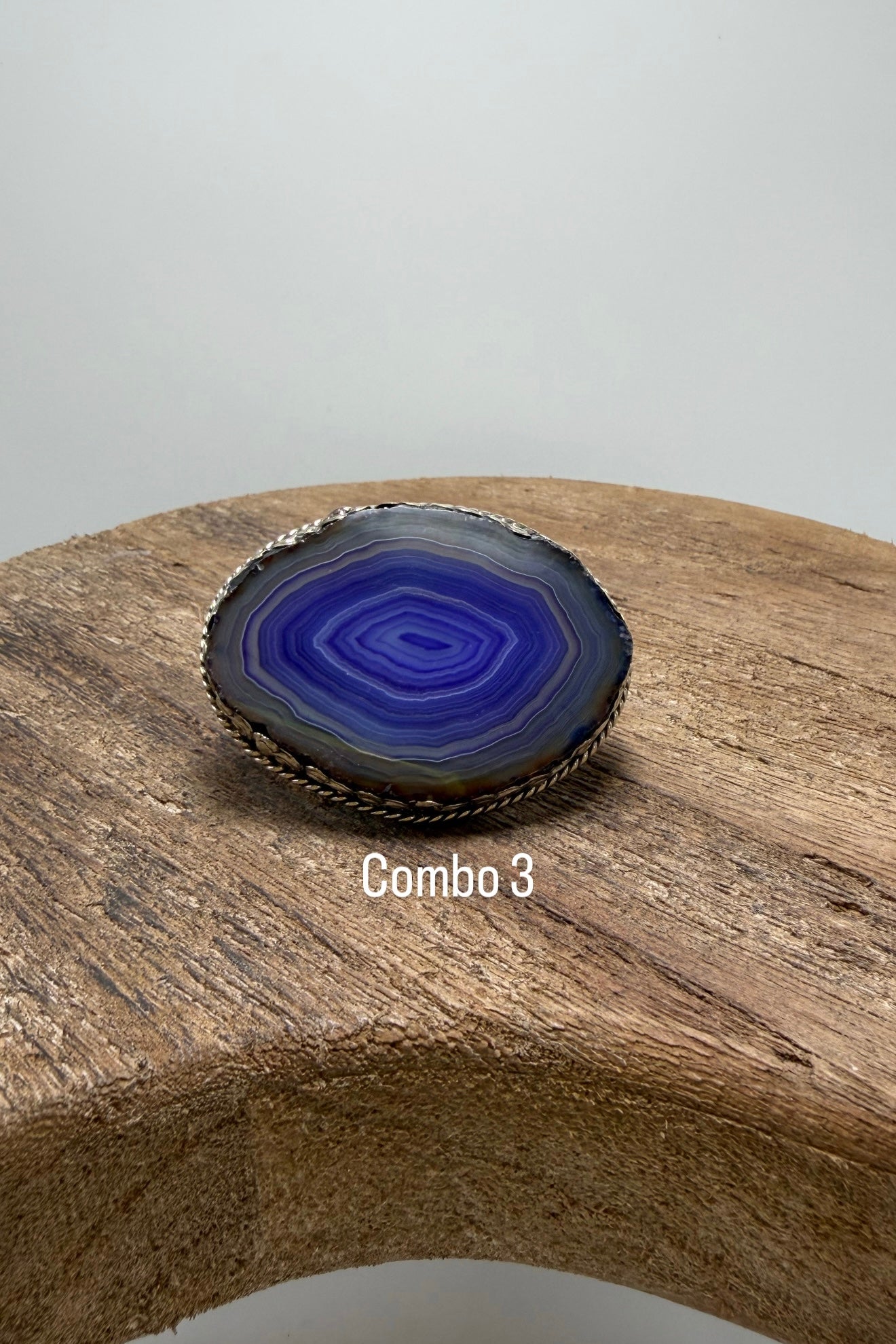 Agate Geode Slab Ring in Blues - ivyandlavyboutique ivyandlavyboutique