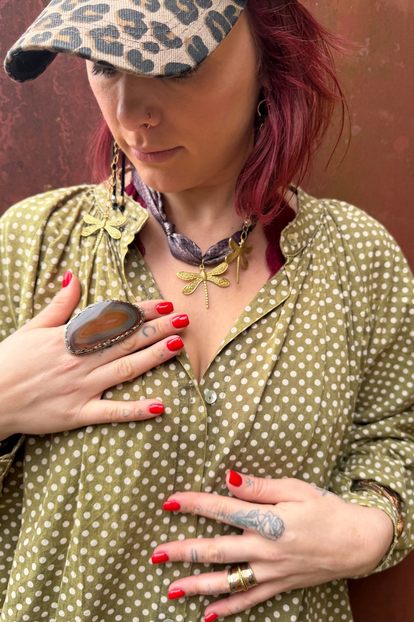 Agate Geode Slab Ring in Browns - ivyandlavyboutique ivyandlavyboutique