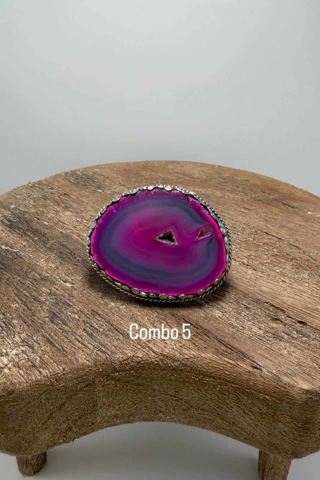 Agate Slab Ring in Pinks - ivyandlavyboutique ivyandlavyboutique