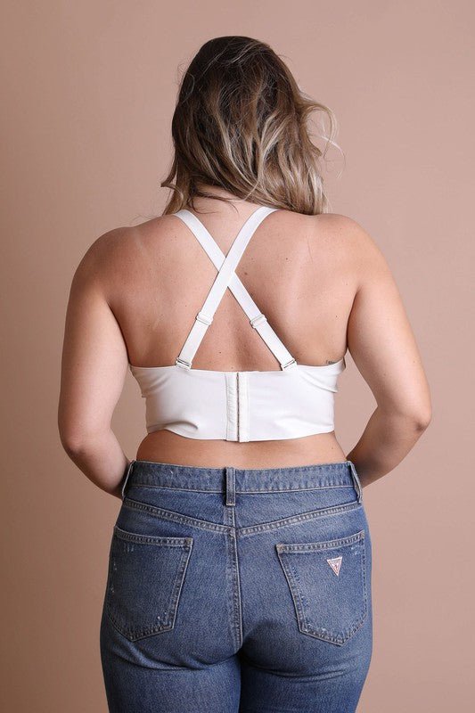 Alexis Faux Leather Longline Bralette Plus Size - ivyandlavyboutique Leto Accessories