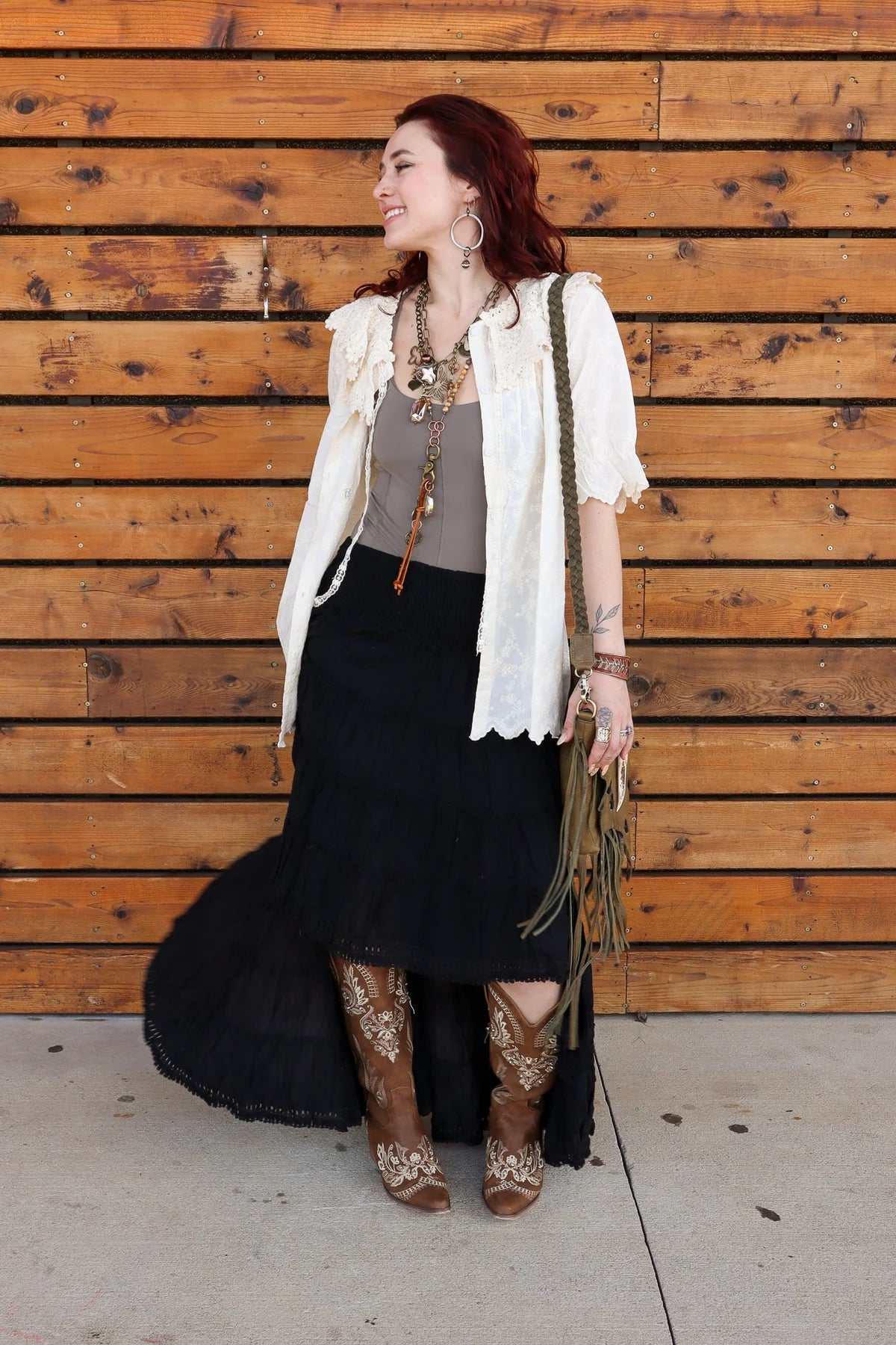 Always Yours Shirt w. Button Down & Lace Collar - ivyandlavyboutique Jaded Gypsy