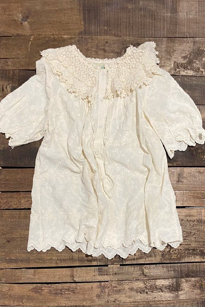 Always Yours Shirt w. Button Down & Lace Collar - ivyandlavyboutique Jaded Gypsy
