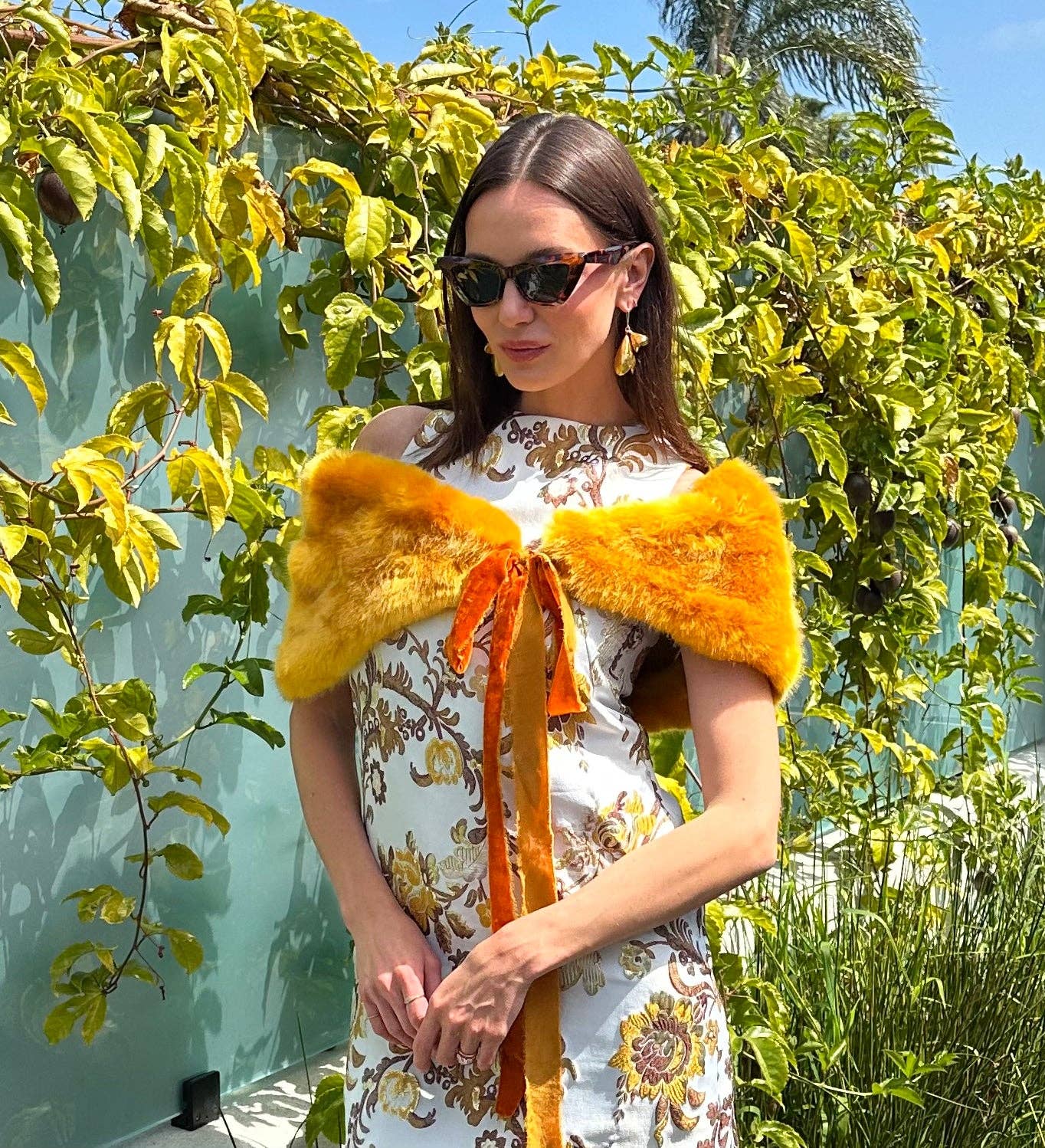 Amber Faux Fur Velvet Knot Stole - ivyandlavyboutique Jennafer Grace